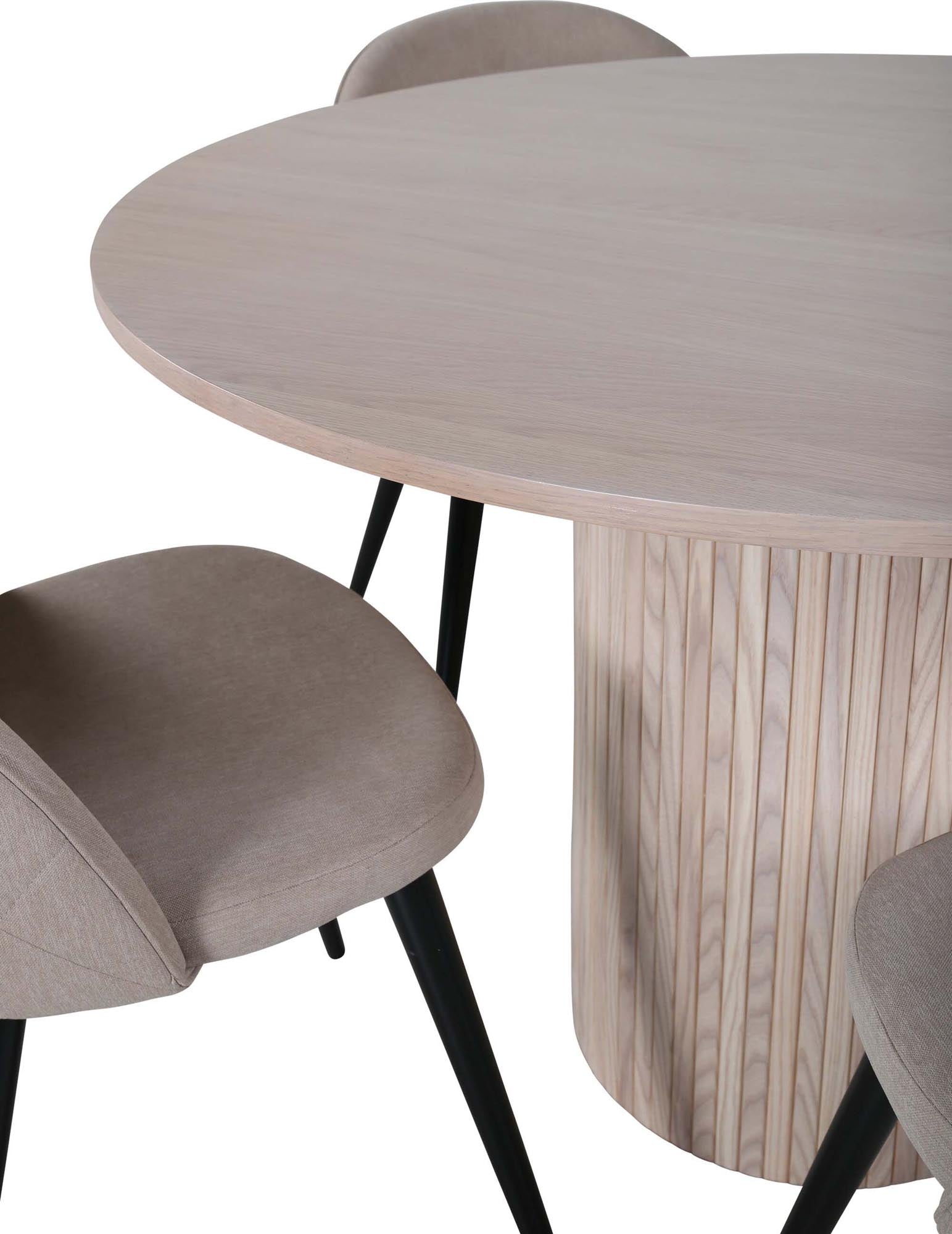 Bianca Esszimmerset + Velvet ⌀110cm/4St. in Weiss / Beige präsentiert im Onlineshop von KAQTU Design AG. Esszimmerset ist von Venture Home