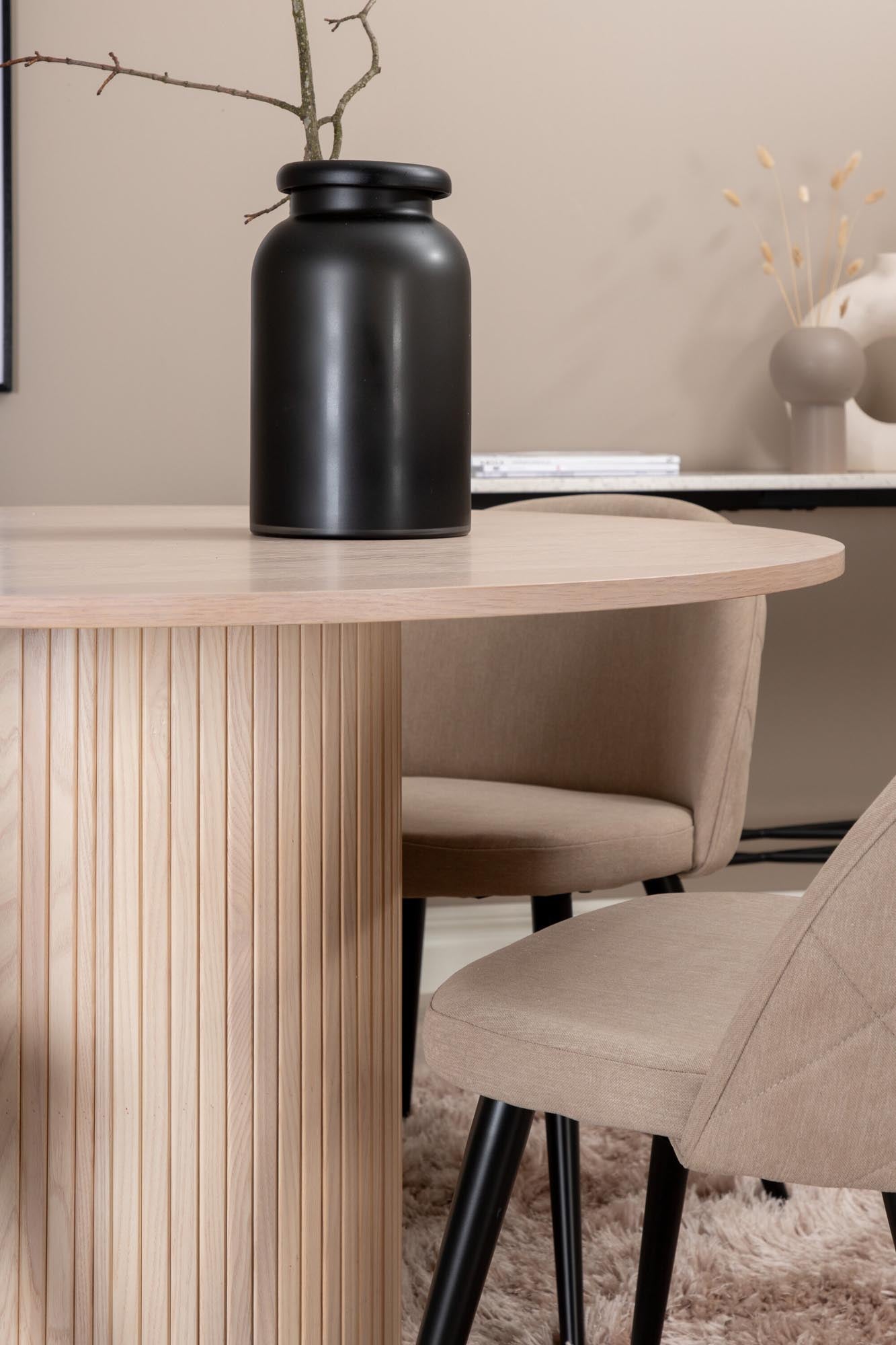Bianca Esszimmerset + Velvet ⌀110cm/4St. in Weiss / Beige präsentiert im Onlineshop von KAQTU Design AG. Esszimmerset ist von Venture Home