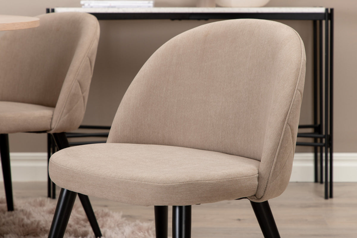 Bianca Esszimmerset + Velvet ⌀110cm/4St. in Weiss / Beige präsentiert im Onlineshop von KAQTU Design AG. Esszimmerset ist von Venture Home
