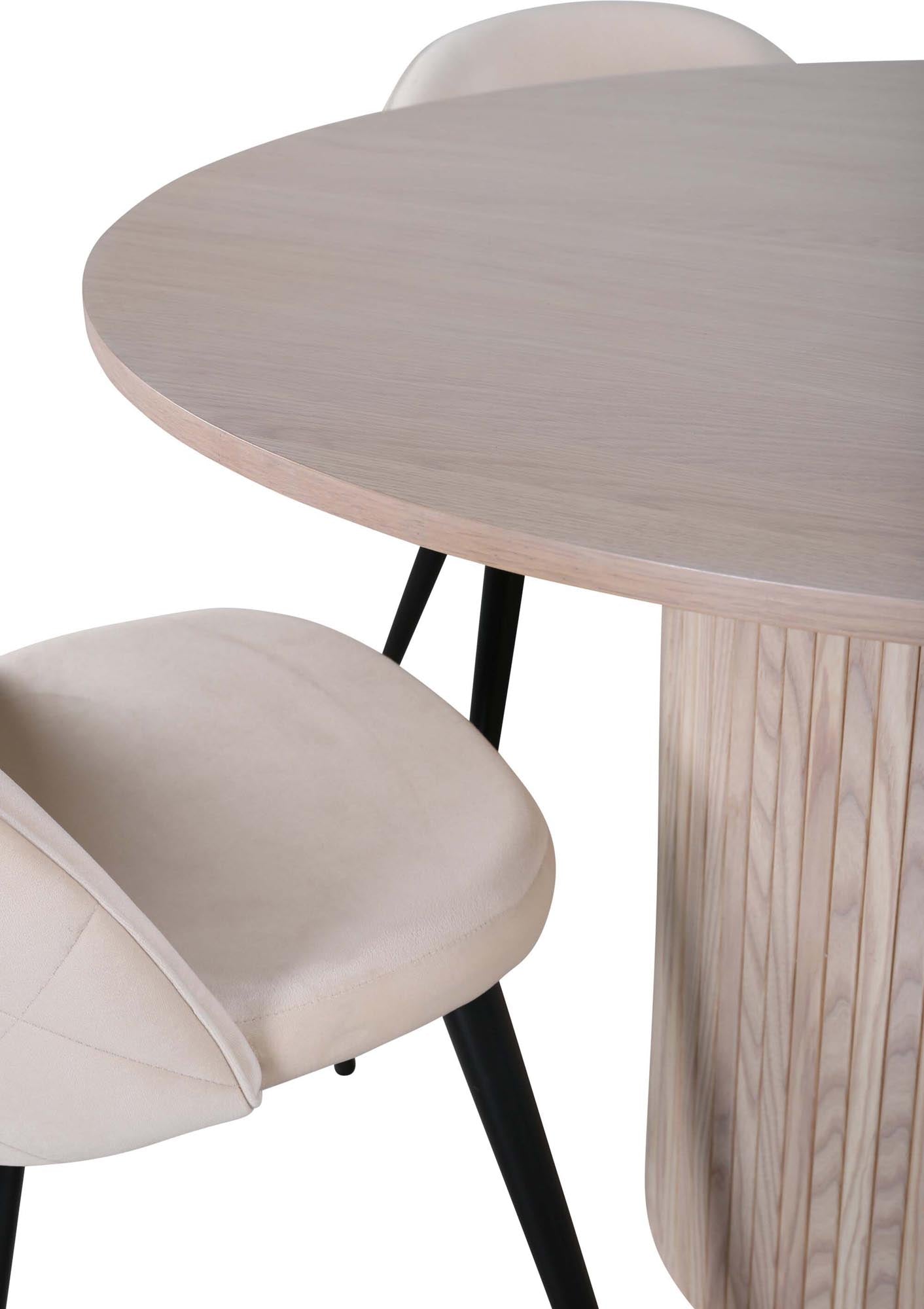 Bianca Esszimmerset + Velvet ⌀110cm/4St. in Weiss / Schwarz präsentiert im Onlineshop von KAQTU Design AG. Esszimmerset ist von Venture Home