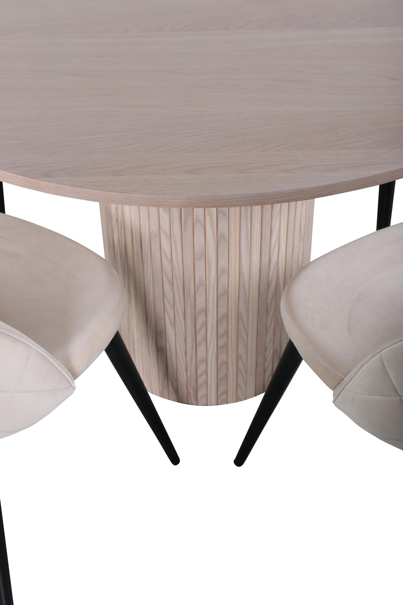 Bianca Esszimmerset + Velvet ⌀110cm/4St. in Weiss / Schwarz präsentiert im Onlineshop von KAQTU Design AG. Esszimmerset ist von Venture Home