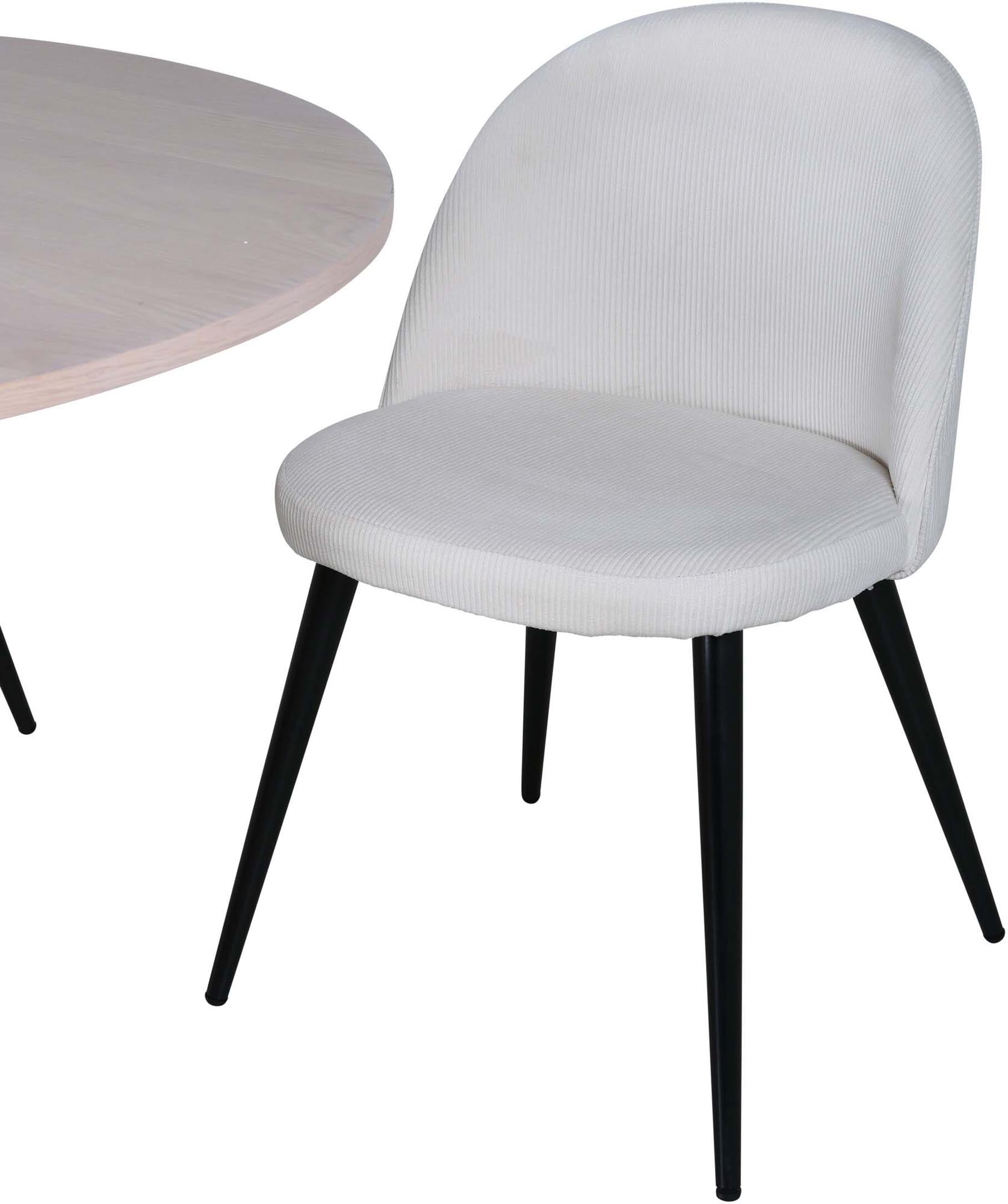 Bianca Esszimmerset + Velvet ⌀110cm/4St. in Weiss / Beige Velvet präsentiert im Onlineshop von KAQTU Design AG. Esszimmerset ist von Venture Home