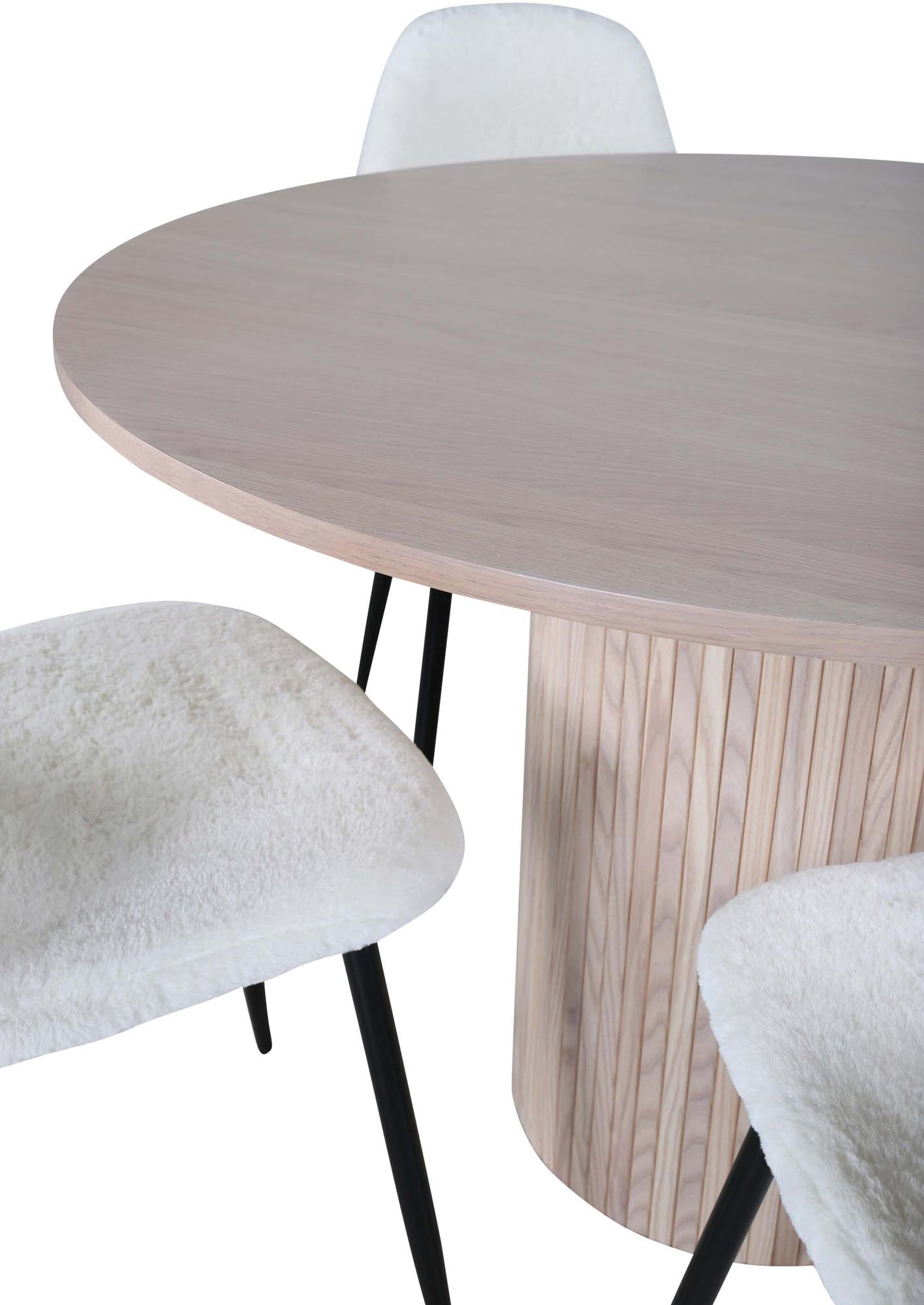 Bianca Esszimmerset + Polar ⌀110cm/4St. in Weiss / Weiss präsentiert im Onlineshop von KAQTU Design AG. Esszimmerset ist von Venture Home