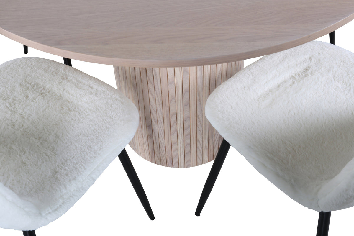 Bianca Esszimmerset + Polar ⌀110cm/4St. in Weiss / Weiss präsentiert im Onlineshop von KAQTU Design AG. Esszimmerset ist von Venture Home