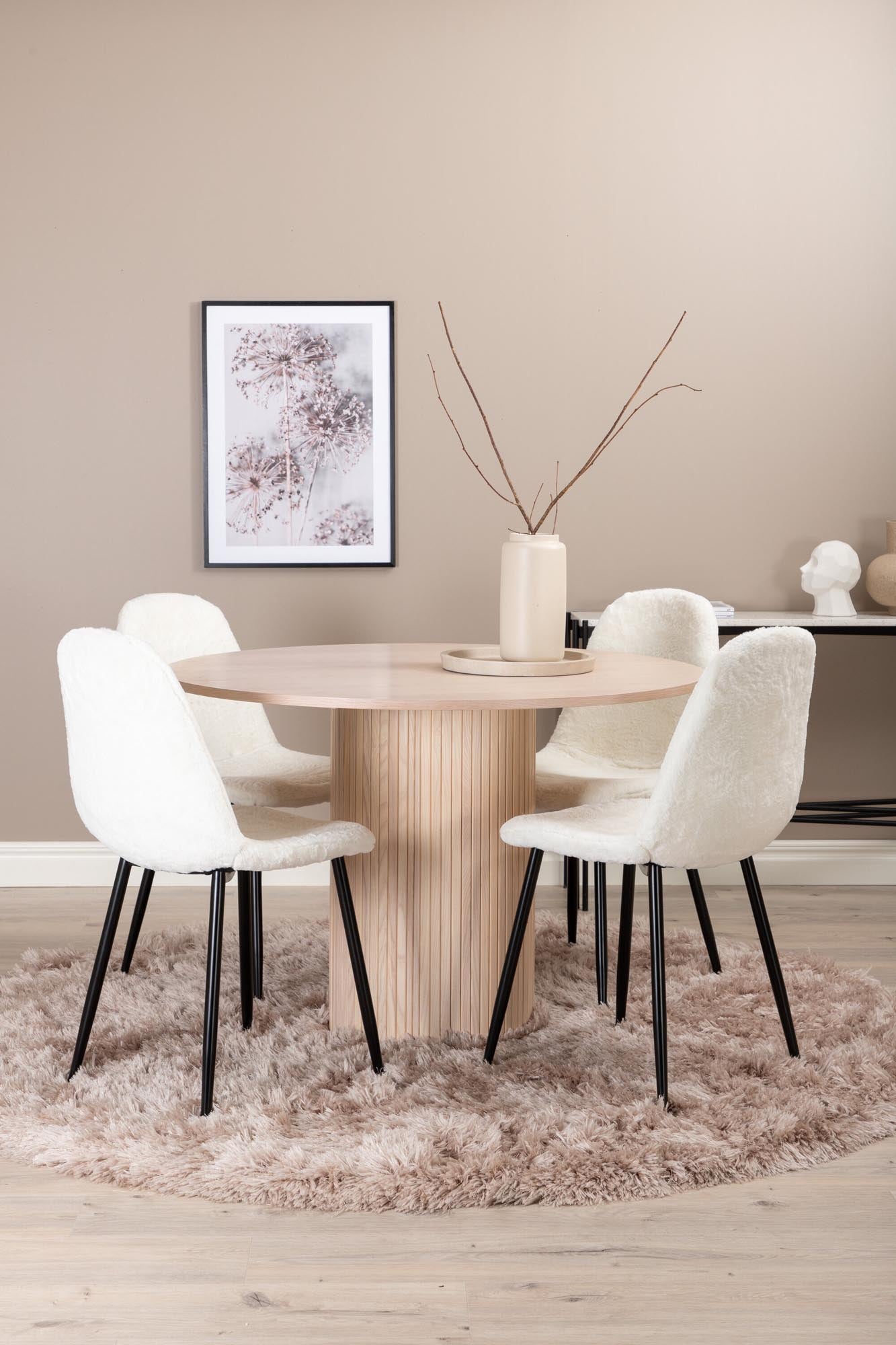 Bianca Esszimmerset + Polar ⌀110cm/4St. in Weiss / Weiss präsentiert im Onlineshop von KAQTU Design AG. Esszimmerset ist von Venture Home