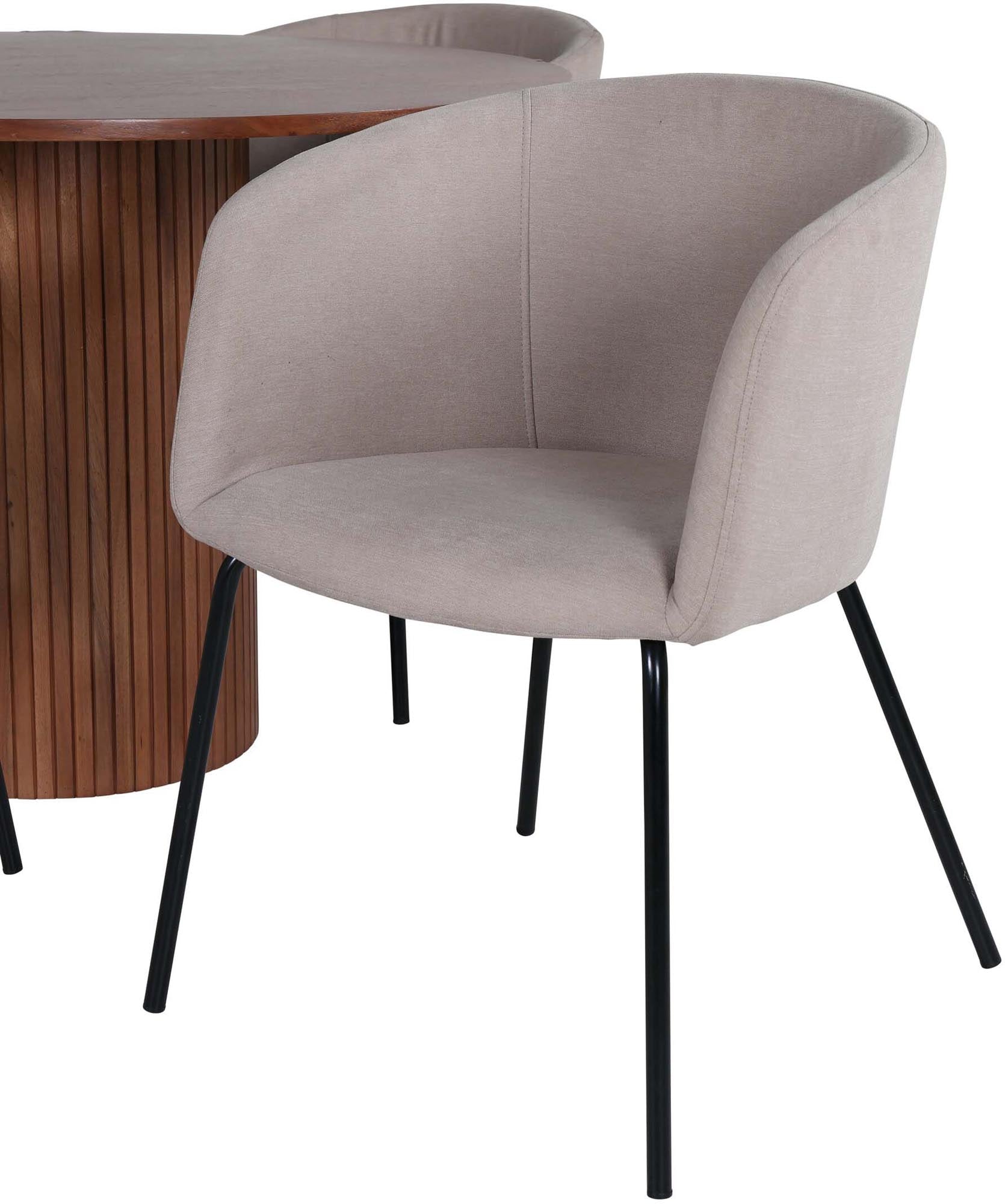 Bianca Esszimmerset + Berit ⌀110cm/4St. in Walnuss / Beige präsentiert im Onlineshop von KAQTU Design AG. Esszimmerset ist von Venture Home