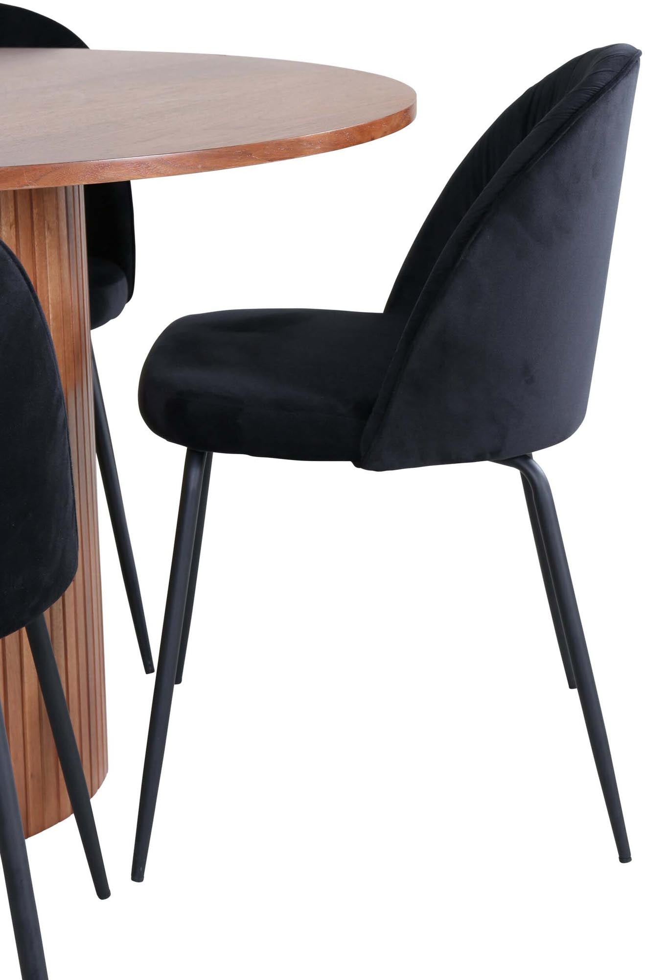 Bianca Esszimmerset + Wrinkles ⌀110cm/4St. in Schwarz präsentiert im Onlineshop von KAQTU Design AG. Esszimmerset ist von Venture Home
