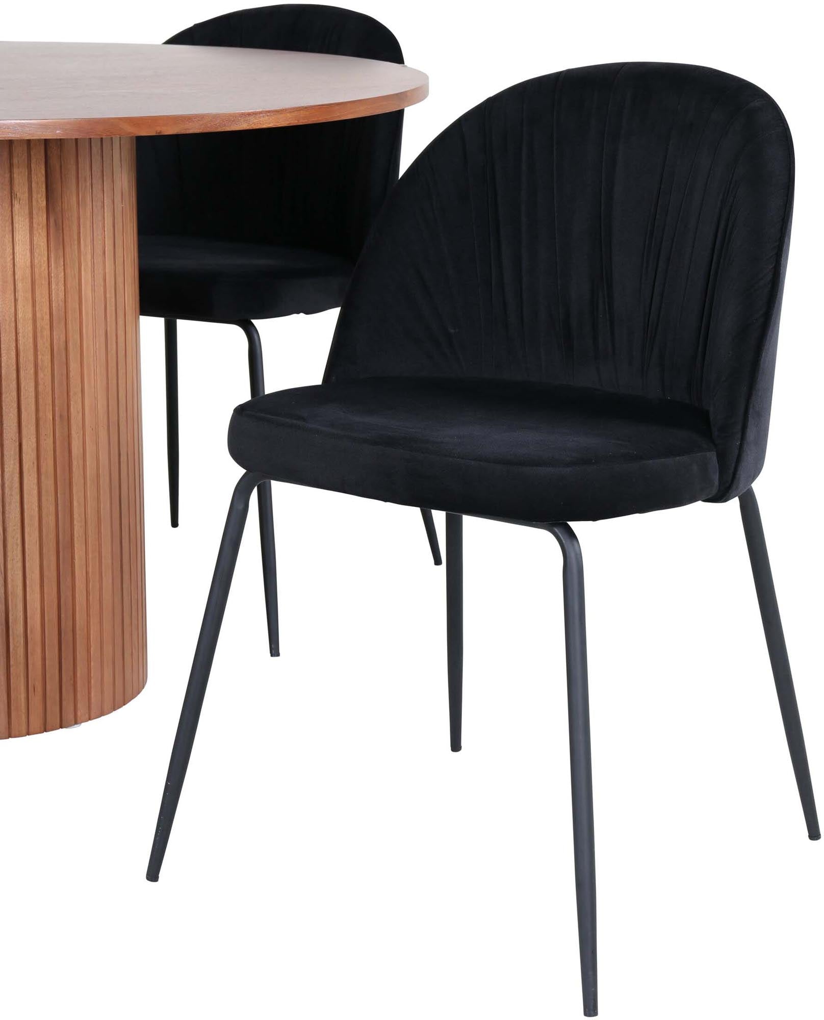 Bianca Esszimmerset + Wrinkles ⌀110cm/4St. in Schwarz präsentiert im Onlineshop von KAQTU Design AG. Esszimmerset ist von Venture Home