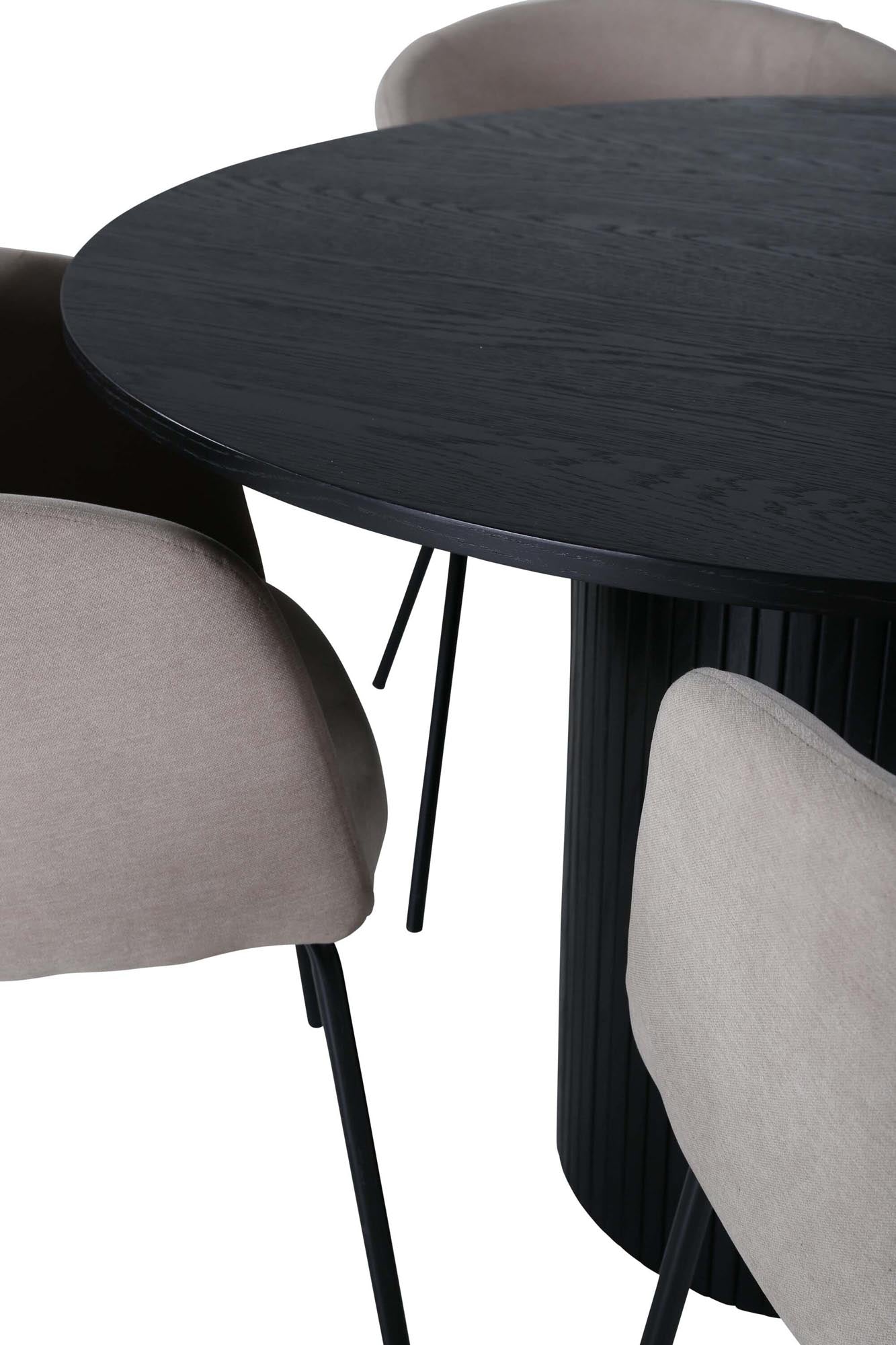 Bianca Esszimmerset + Berit ⌀110cm/4St. in Schwarz / Schwarz präsentiert im Onlineshop von KAQTU Design AG. Esszimmerset ist von Venture Home