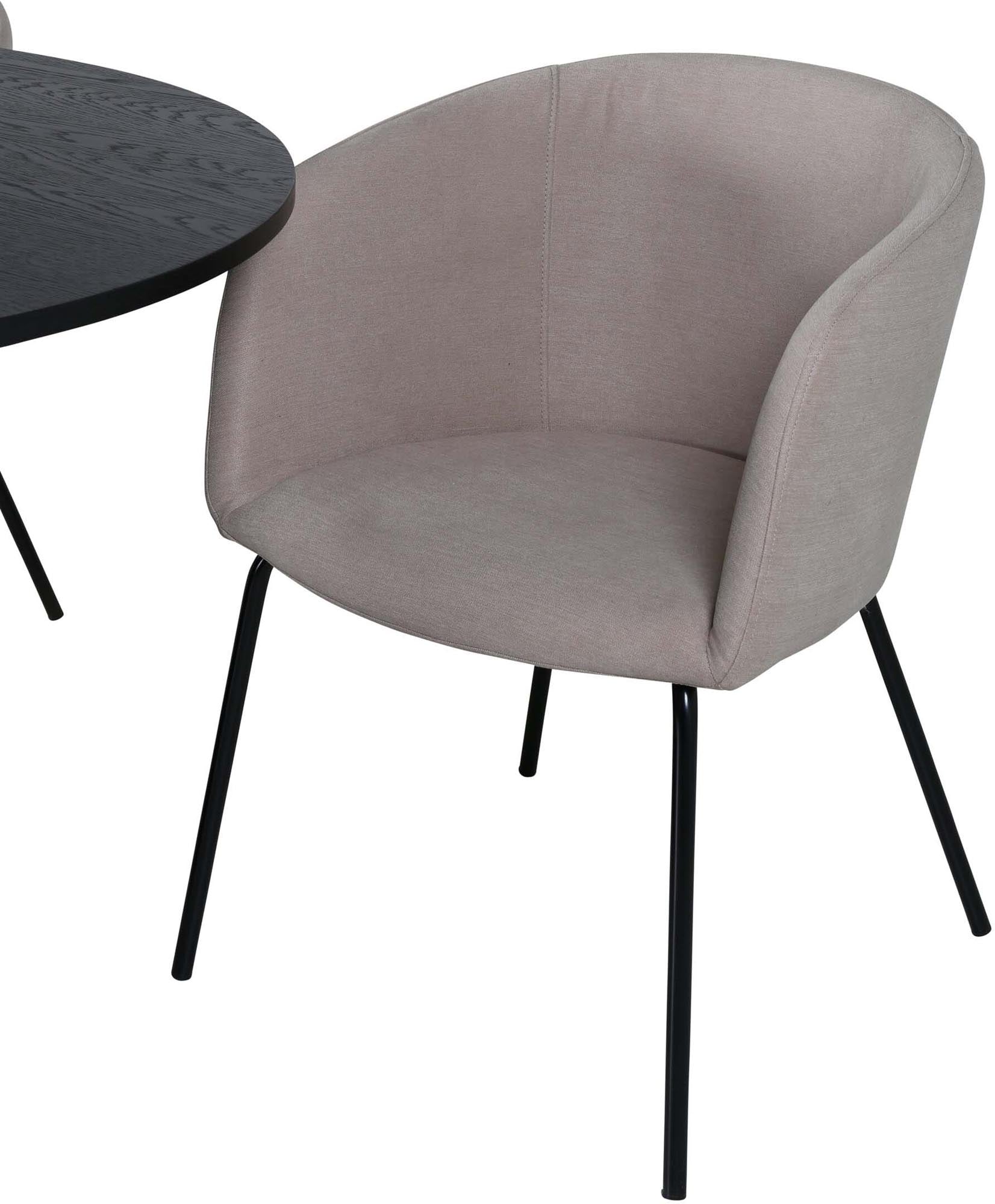 Bianca Esszimmerset + Berit: Moderner Esstisch mit MDF-Platte und 4 luxuriösen Samt-Stühlen, perfekt für einladende Dinner und gesellige Zusammenkünfte.