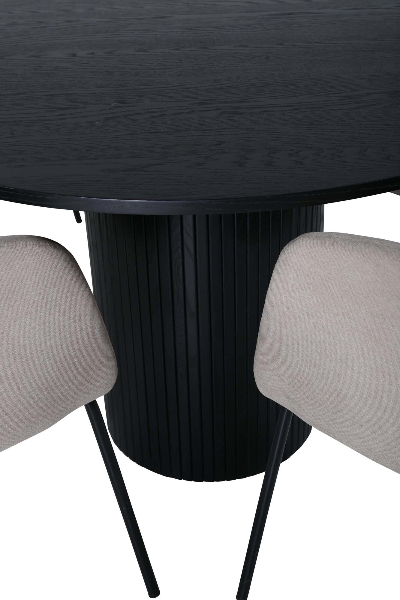 Bianca Esszimmerset + Berit ⌀110cm/4St. in Schwarz / Schwarz präsentiert im Onlineshop von KAQTU Design AG. Esszimmerset ist von Venture Home