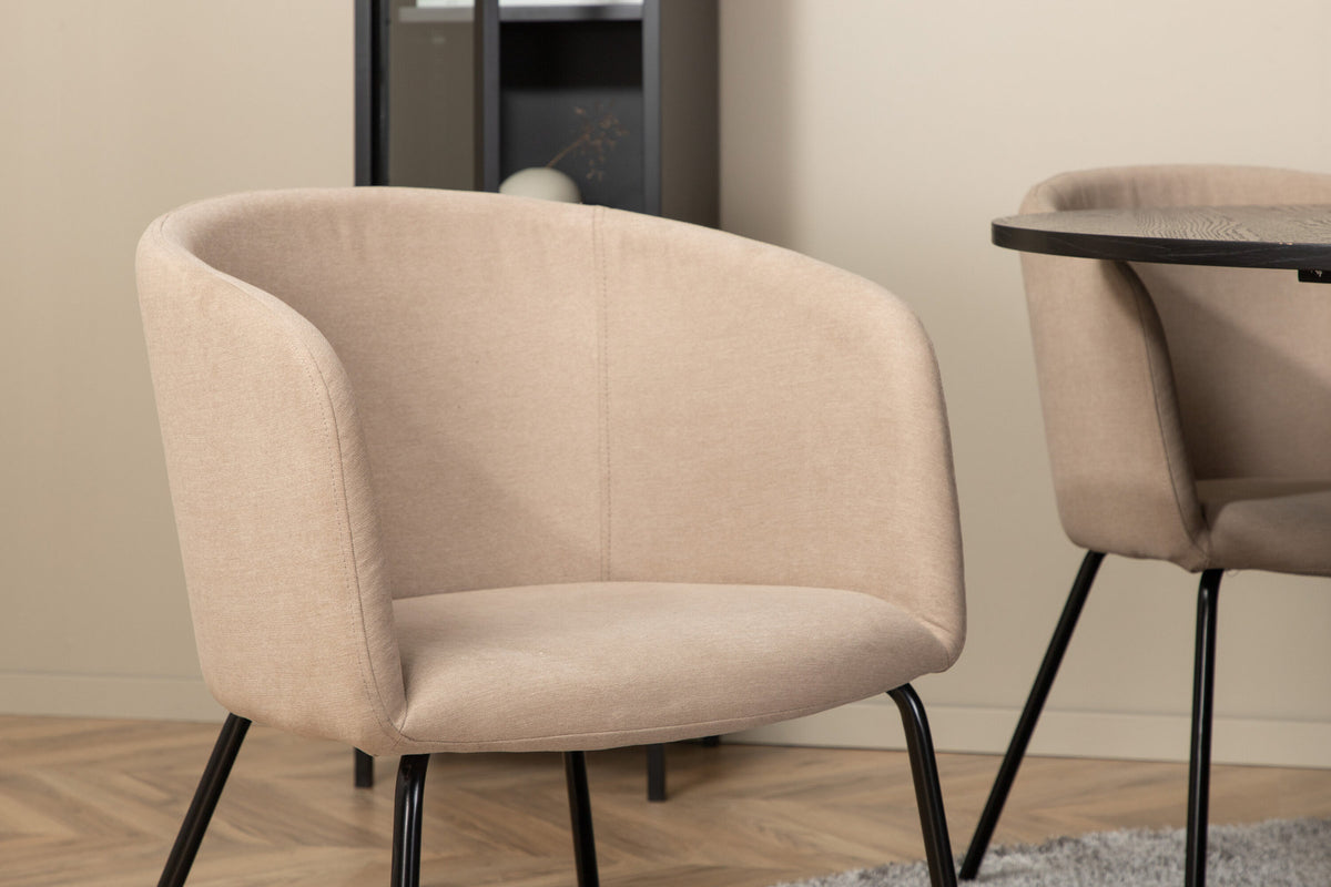 Bianca Esszimmerset + Berit ⌀110cm/4St. in Schwarz / Schwarz präsentiert im Onlineshop von KAQTU Design AG. Esszimmerset ist von Venture Home