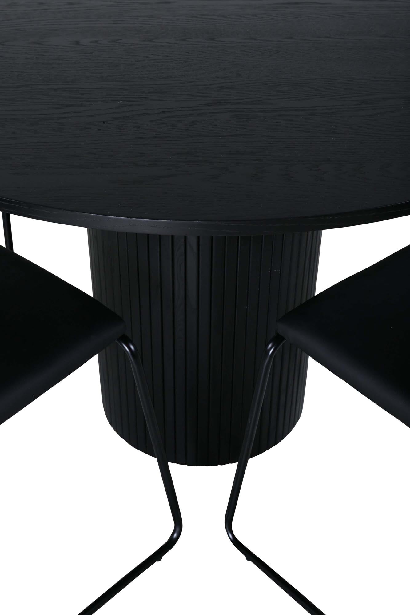 Bianca Esszimmerset + Kenth ⌀110cm/4St. in Schwarz präsentiert im Onlineshop von KAQTU Design AG. Esszimmerset ist von Venture Home