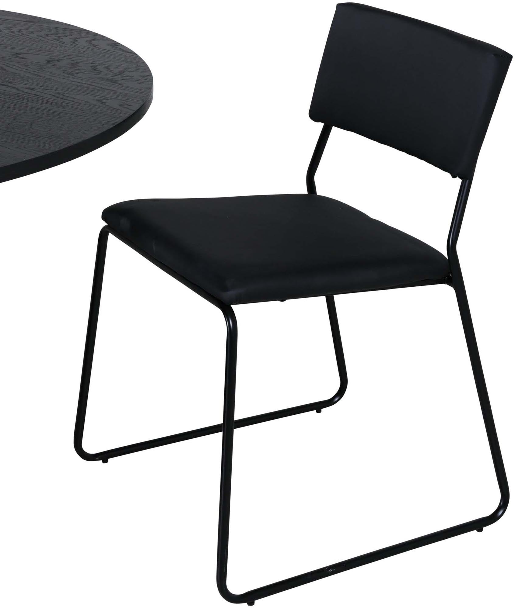 Bianca Esszimmerset + Kenth ⌀110cm/4St. in Schwarz präsentiert im Onlineshop von KAQTU Design AG. Esszimmerset ist von Venture Home