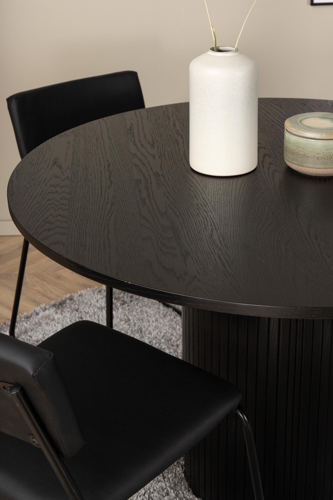 Bianca Esszimmerset + Kenth ⌀110cm/4St. in Schwarz präsentiert im Onlineshop von KAQTU Design AG. Esszimmerset ist von Venture Home