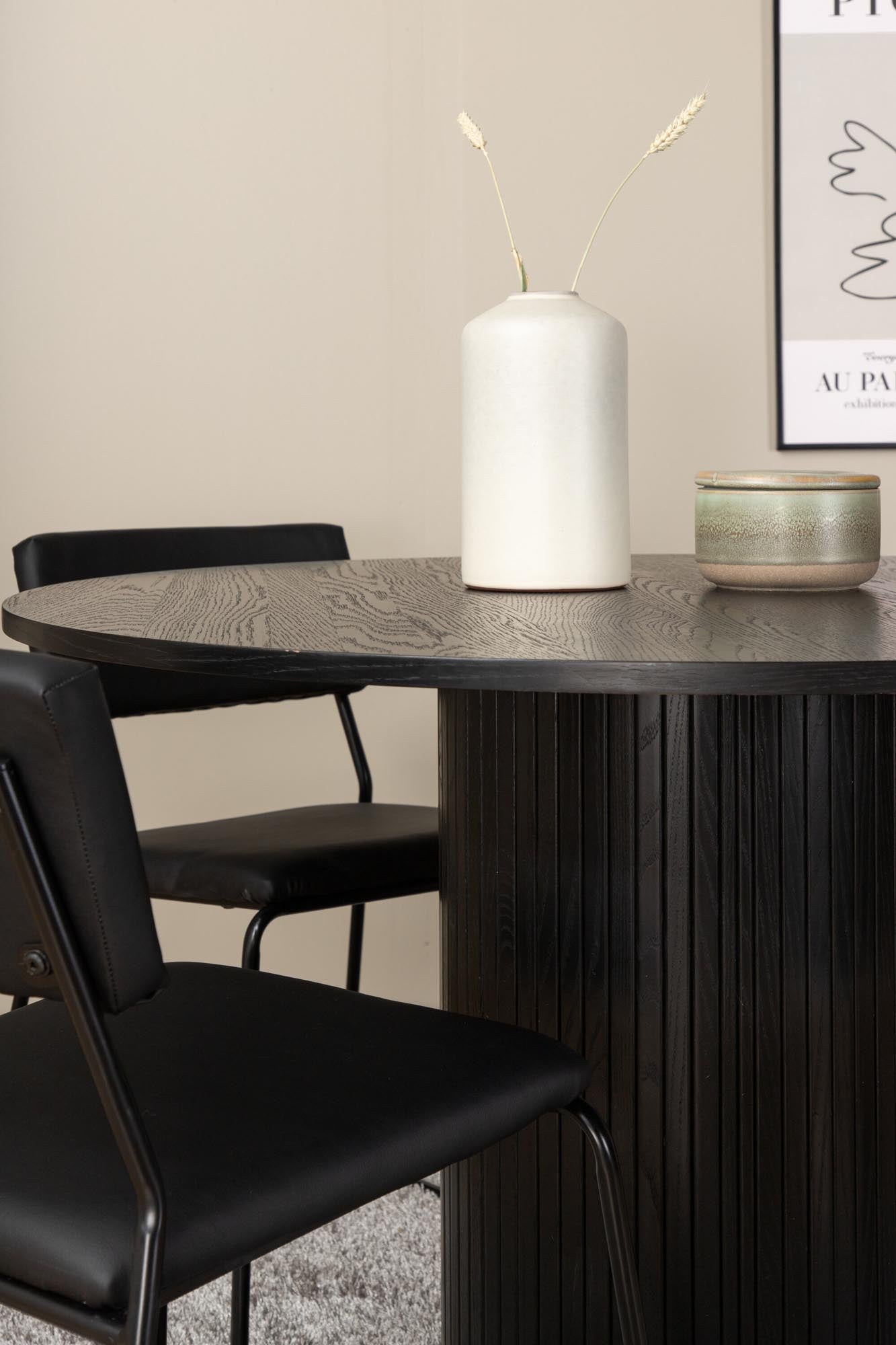 Bianca Esszimmerset + Kenth ⌀110cm/4St. in Schwarz präsentiert im Onlineshop von KAQTU Design AG. Esszimmerset ist von Venture Home