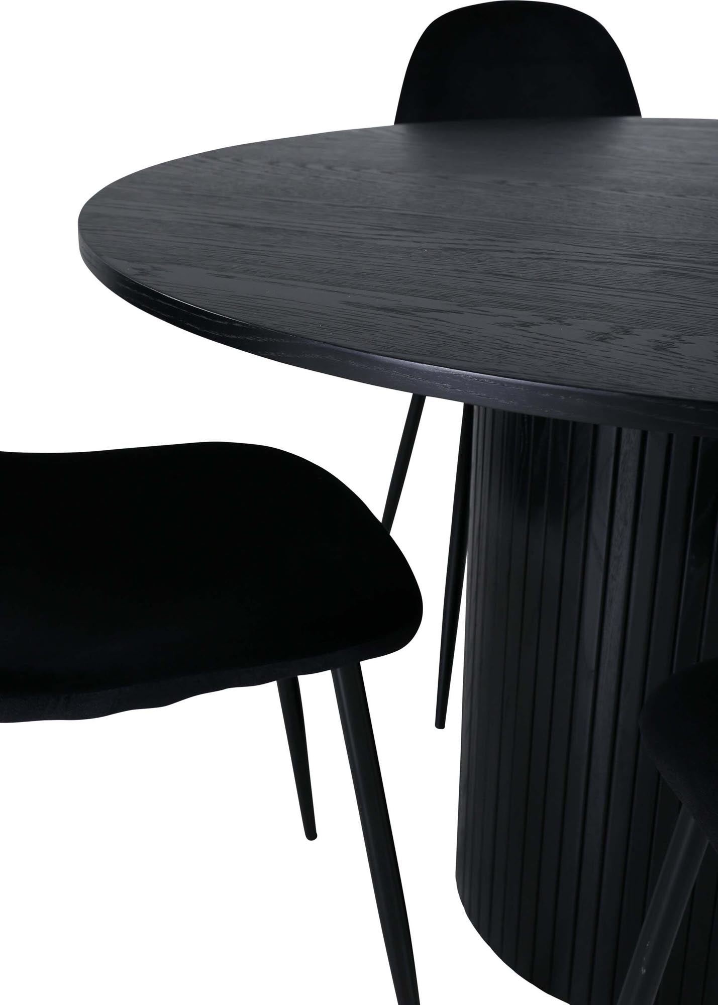 Bianca Esszimmerset + Polar ⌀110cm/4St. in Schwarz präsentiert im Onlineshop von KAQTU Design AG. Esszimmerset ist von Venture Home