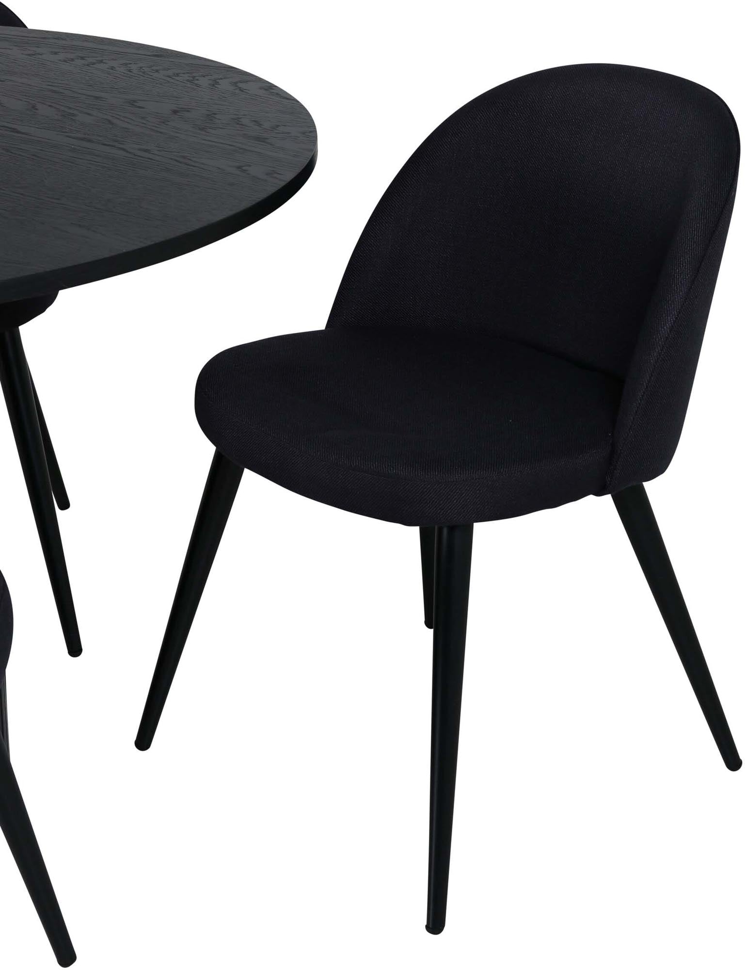Bianca Esszimmerset + Velvet ⌀110cm/4St. in Schwarz präsentiert im Onlineshop von KAQTU Design AG. Esszimmerset ist von Venture Home