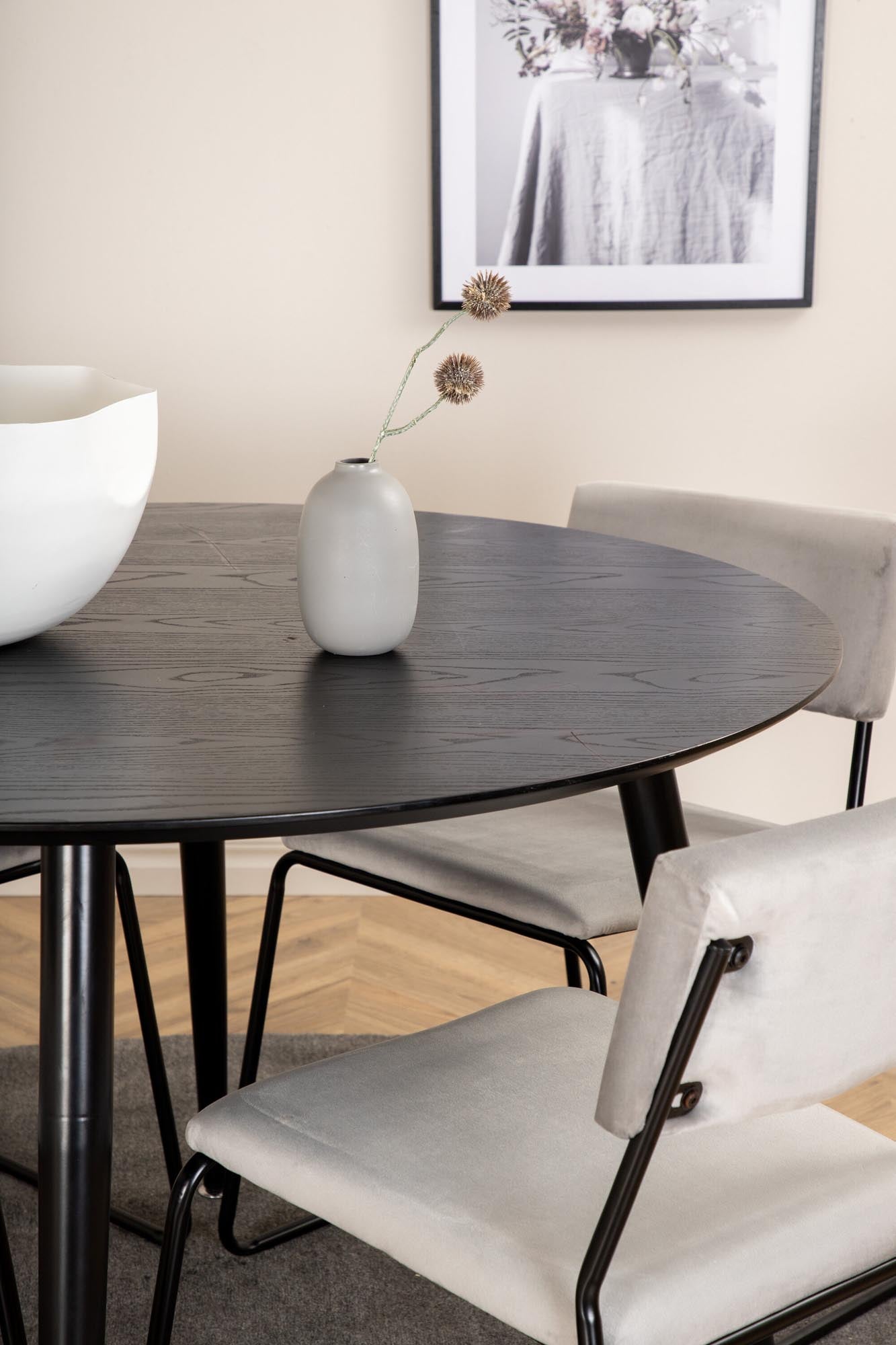 Dipp Esszimmerset + Kenth ⌀115cm/4St. in Schwarz präsentiert im Onlineshop von KAQTU Design AG. Esszimmerset ist von Venture Home