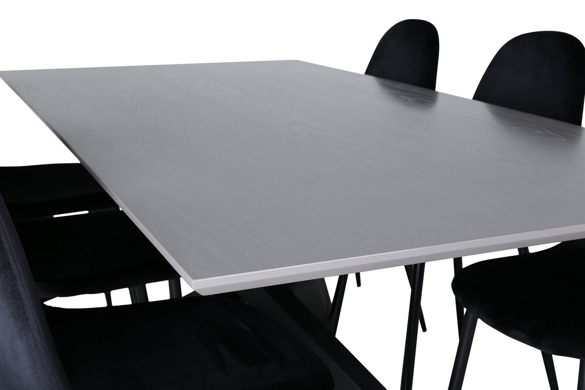 Piazza Esszimmerset + Polar 180cm/6St. in Weiss / Schwarz präsentiert im Onlineshop von KAQTU Design AG. Esszimmerset ist von Venture Home