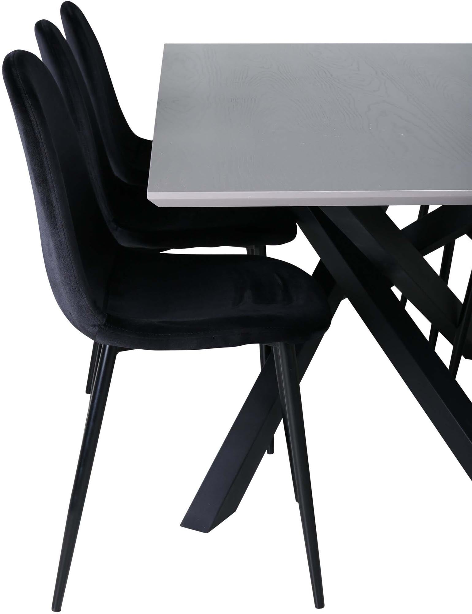 Piazza Esszimmerset + Polar 180cm/6St. in Weiss / Schwarz präsentiert im Onlineshop von KAQTU Design AG. Esszimmerset ist von Venture Home