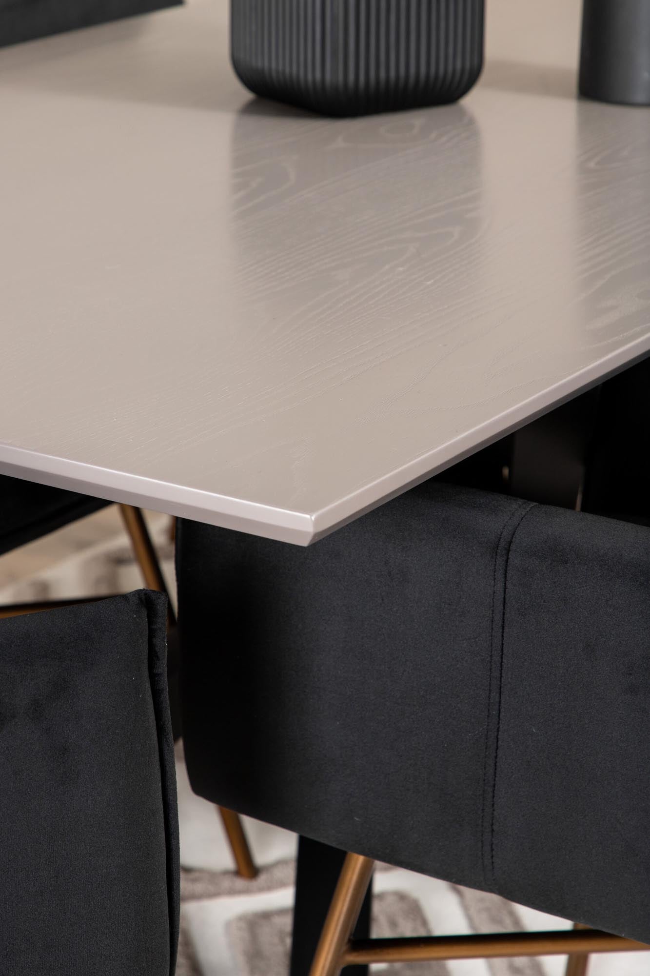 Piazza Esszimmerset + Petra 180cm/6St. in Grau / Schwarz / Kupfer präsentiert im Onlineshop von KAQTU Design AG. Esszimmerset ist von Venture Home