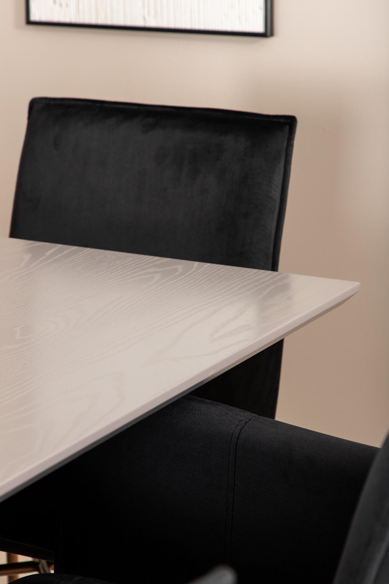 Piazza Esszimmerset + Petra 180cm/6St. in Grau / Schwarz / Kupfer präsentiert im Onlineshop von KAQTU Design AG. Esszimmerset ist von Venture Home
