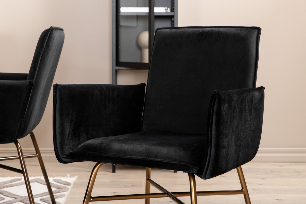 Piazza Esszimmerset + Petra 180cm/6St. in Grau / Schwarz / Kupfer präsentiert im Onlineshop von KAQTU Design AG. Esszimmerset ist von Venture Home