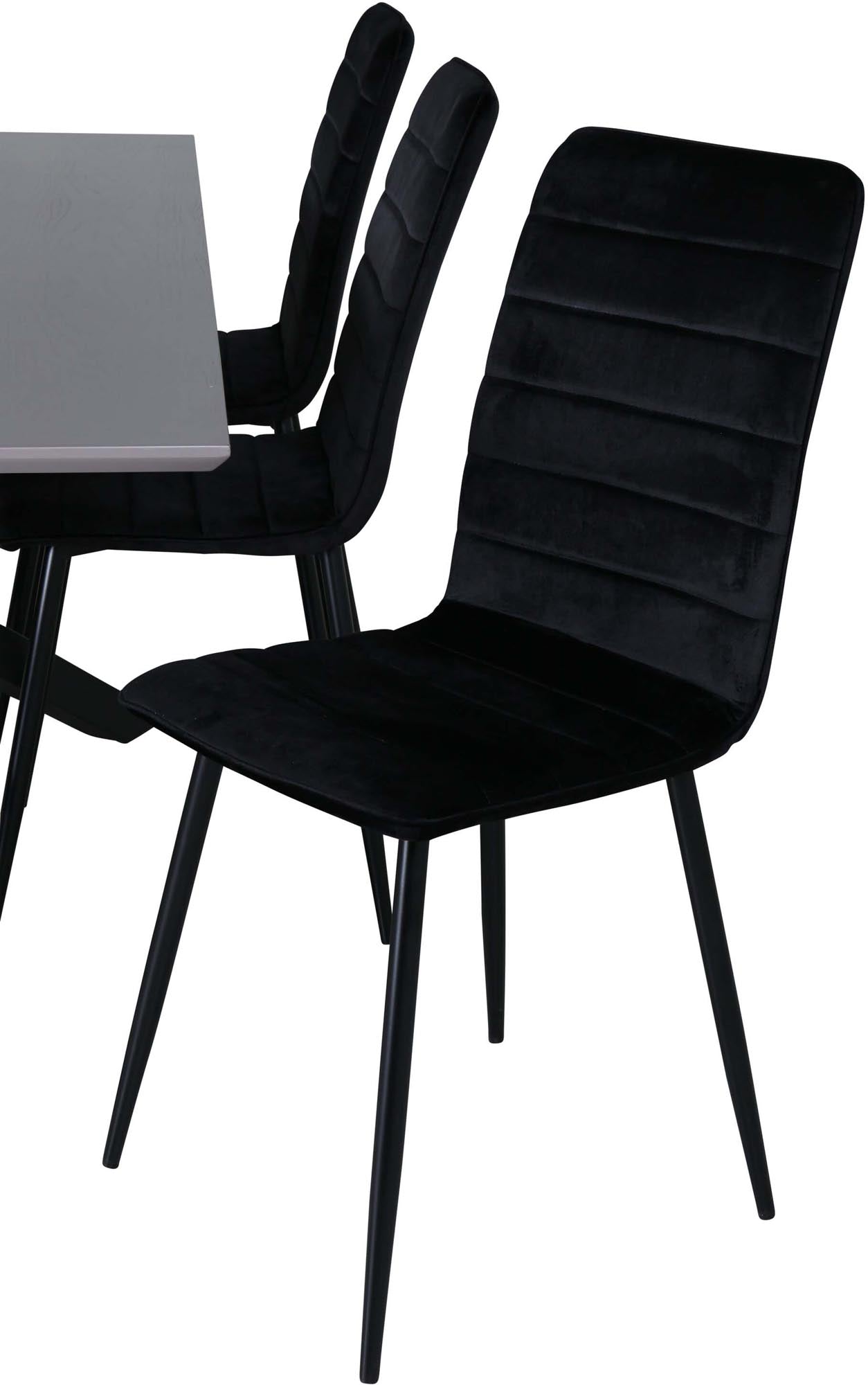 Piazza Esszimmerset + Windu 180cm/6St. in Grau / Schwarz präsentiert im Onlineshop von KAQTU Design AG. Esszimmerset ist von Venture Home