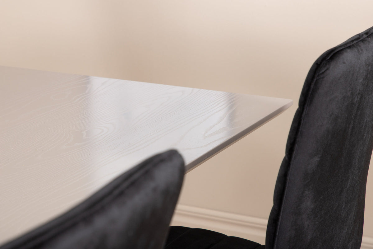 Piazza Esszimmerset + Windu 180cm/6St. in Grau / Schwarz präsentiert im Onlineshop von KAQTU Design AG. Esszimmerset ist von Venture Home