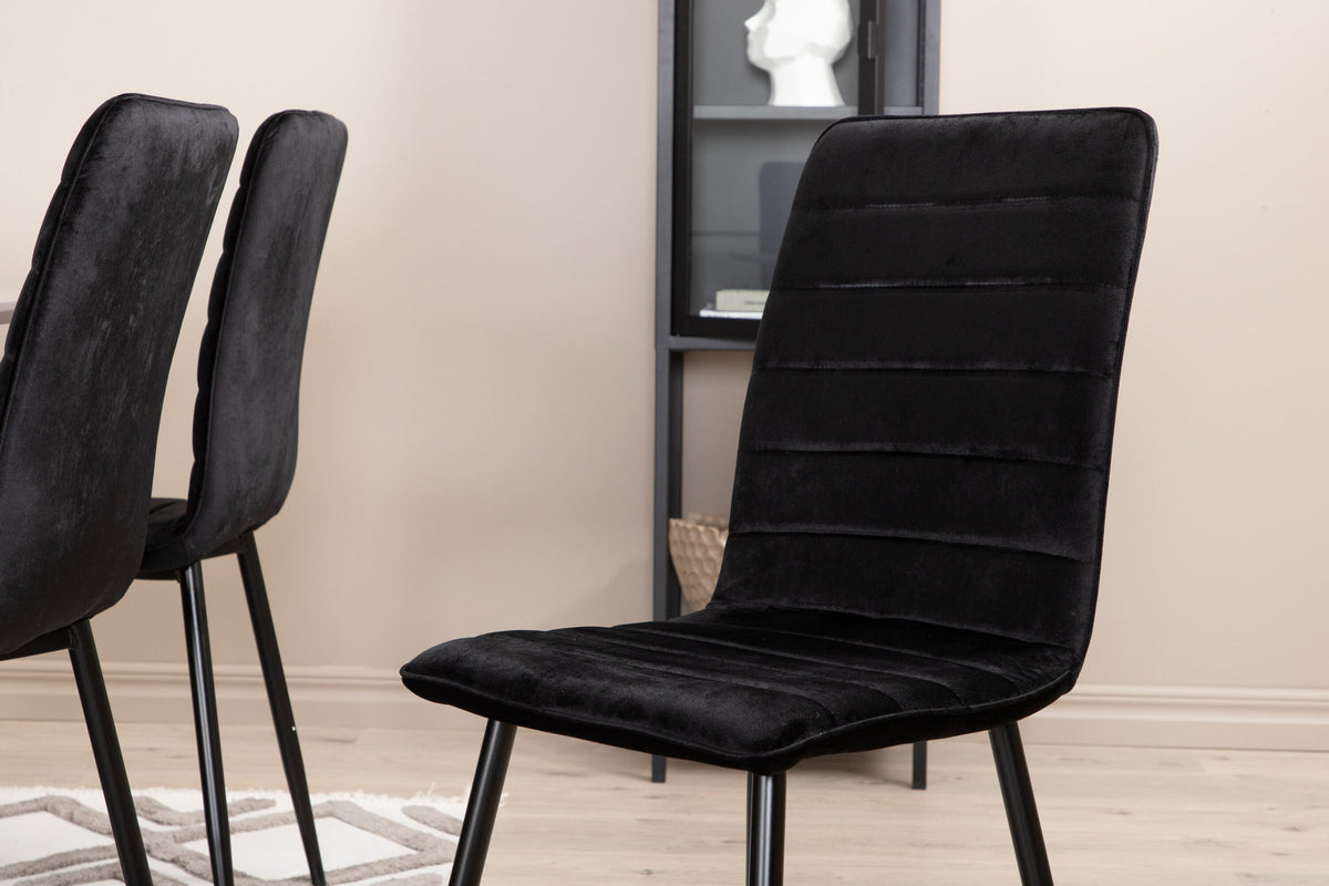 Piazza Esszimmerset + Windu 180cm/6St. in Grau / Schwarz präsentiert im Onlineshop von KAQTU Design AG. Esszimmerset ist von Venture Home