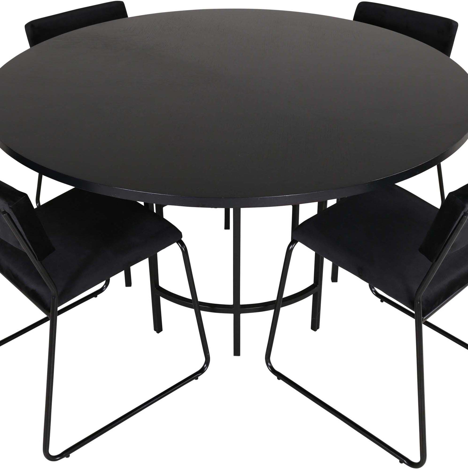 Esszimmerset Copenhagen + Kenth ⌀140cm/4St. in Schwarz präsentiert im Onlineshop von KAQTU Design AG. Esszimmerset ist von Venture Home