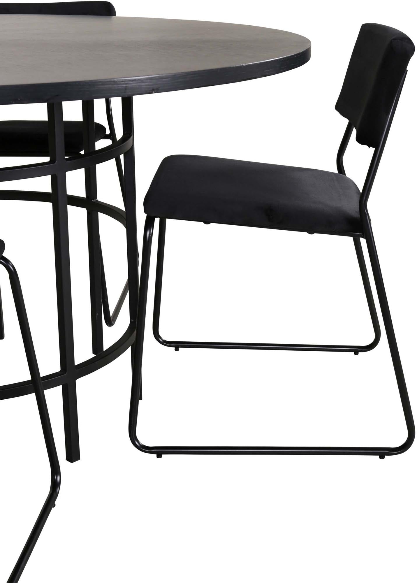 Esszimmerset Copenhagen + Kenth ⌀140cm/4St. in Schwarz präsentiert im Onlineshop von KAQTU Design AG. Esszimmerset ist von Venture Home