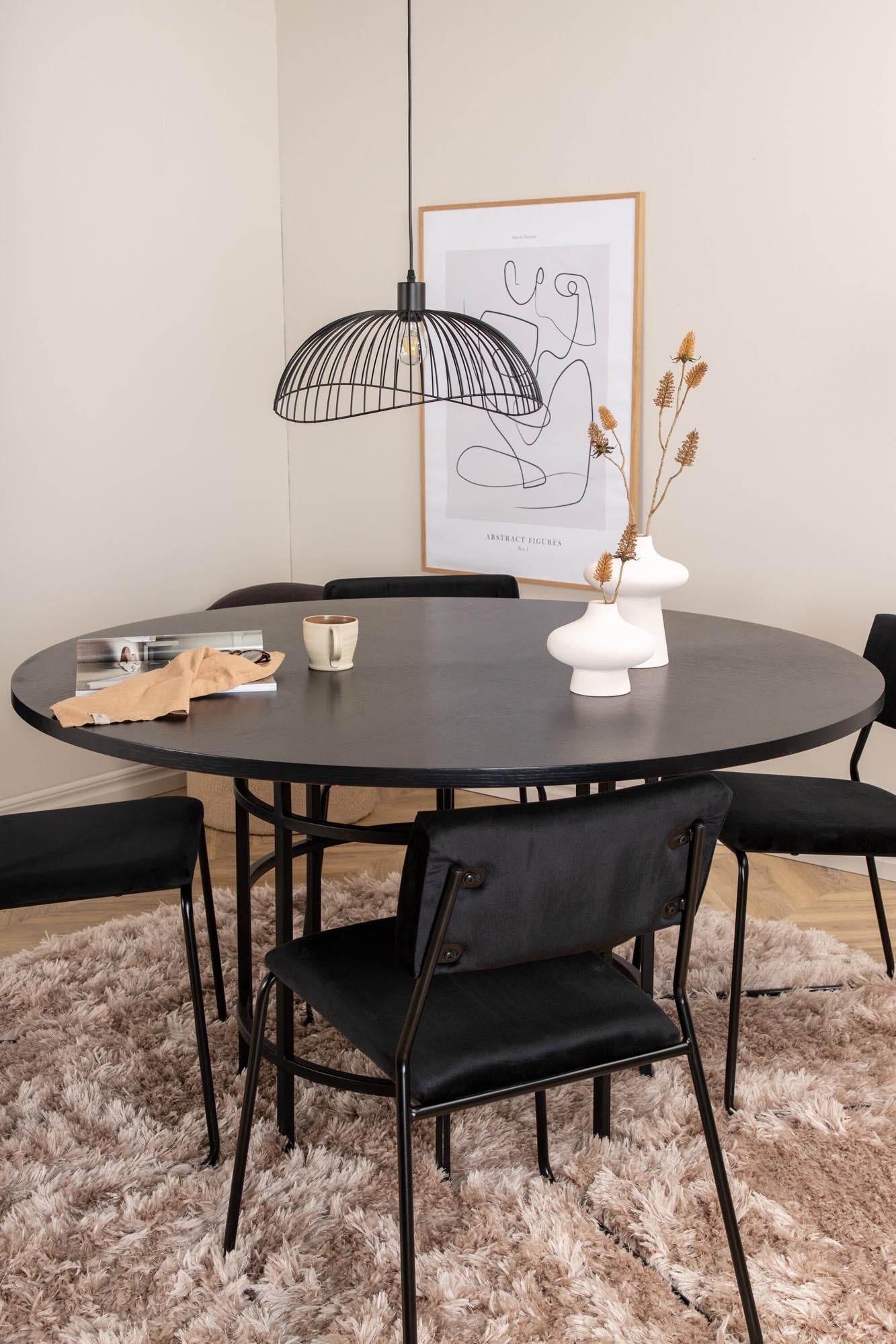 Esszimmerset Copenhagen + Kenth ⌀140cm/4St. in Schwarz präsentiert im Onlineshop von KAQTU Design AG. Esszimmerset ist von Venture Home