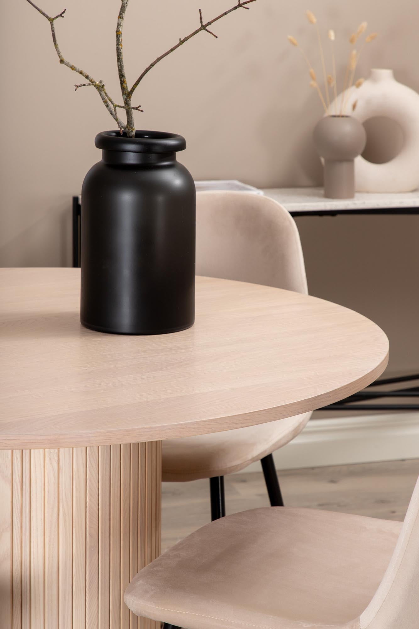 Bianca Esszimmerset + Polar ⌀110cm/4St. in Weiss / Beige präsentiert im Onlineshop von KAQTU Design AG. Esszimmerset ist von Venture Home