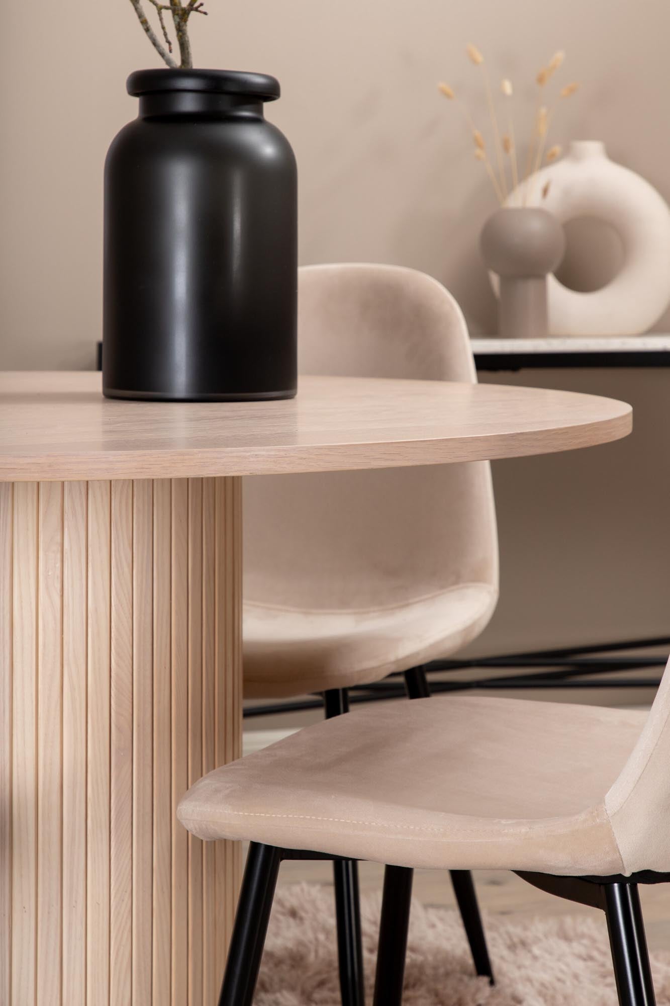 Bianca Esszimmerset + Polar ⌀110cm/4St. in Weiss / Beige präsentiert im Onlineshop von KAQTU Design AG. Esszimmerset ist von Venture Home