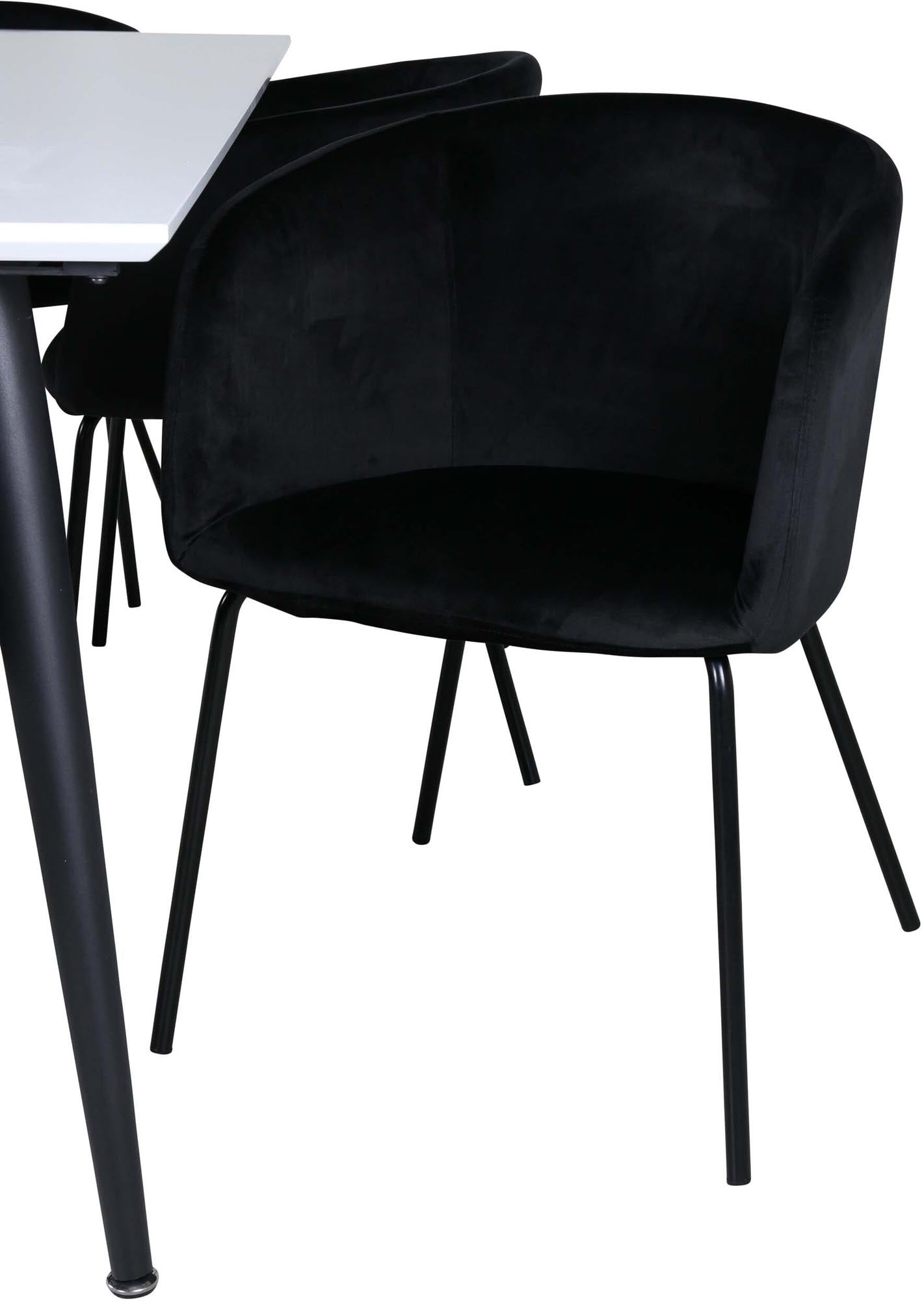 Jimmy Esszimmerset + Berit 195cm/6St. in Schwarz präsentiert im Onlineshop von KAQTU Design AG. Esszimmerset ist von Venture Home