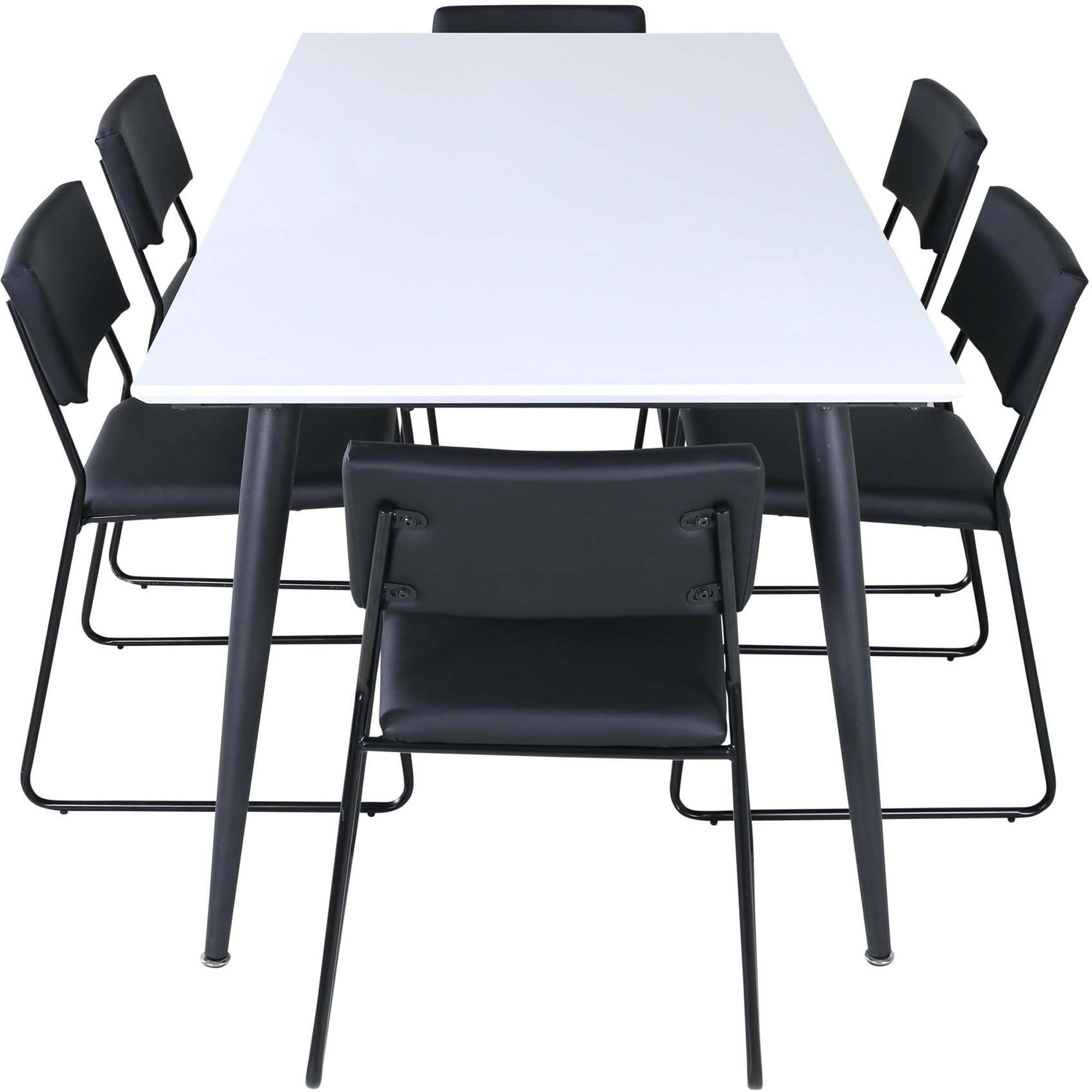 Jimmy Esszimmerset + Kenth 195cm/6St. in Schwarz präsentiert im Onlineshop von KAQTU Design AG. Esszimmerset ist von Venture Home