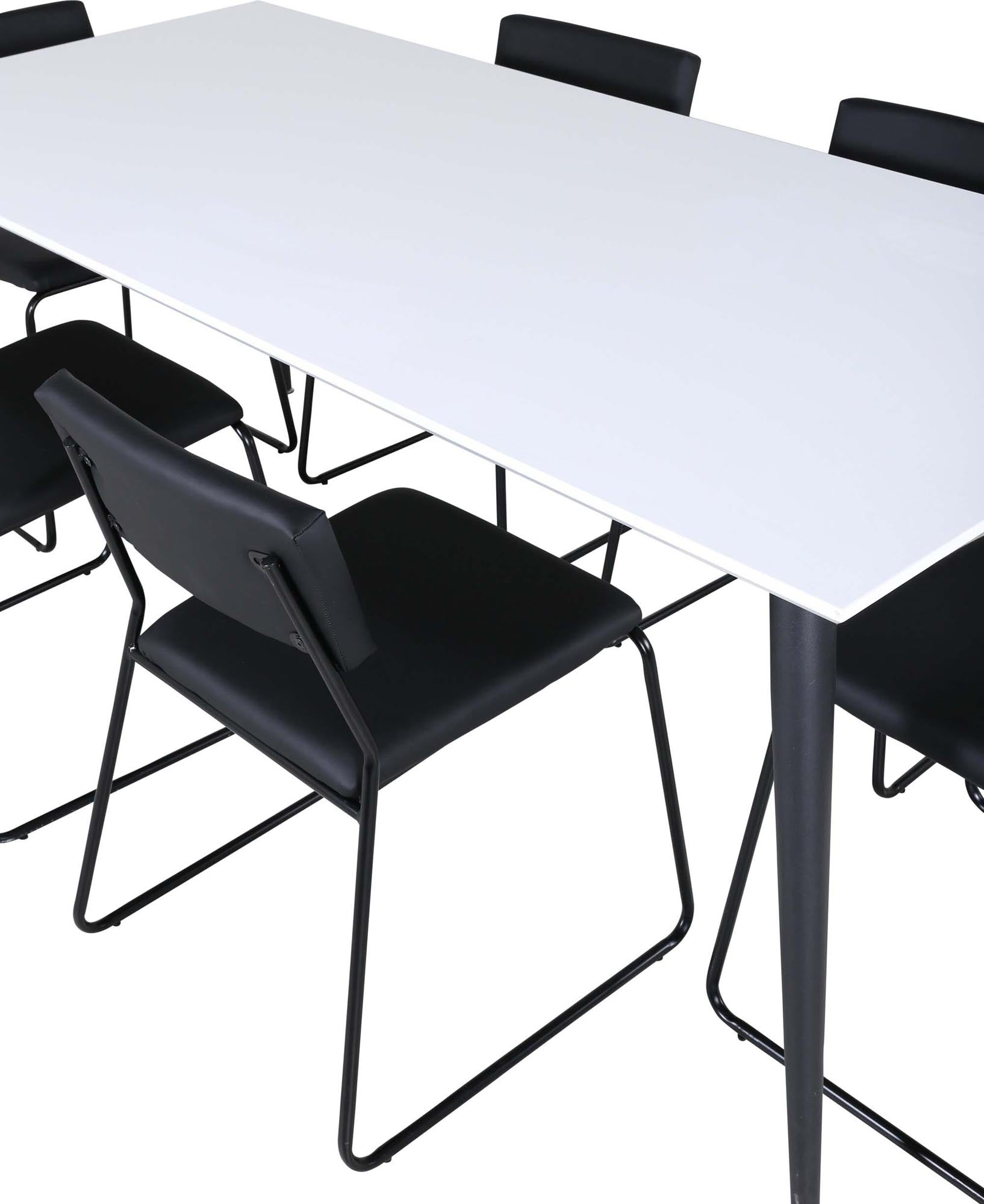 Elegantes Esszimmerset mit ausziehbarem Jimmy-Tisch (195-285 cm) und 6 komfortablen Kenth-Stühlen. Ideal für gesellige Runden und stilvolle Einrichtung.