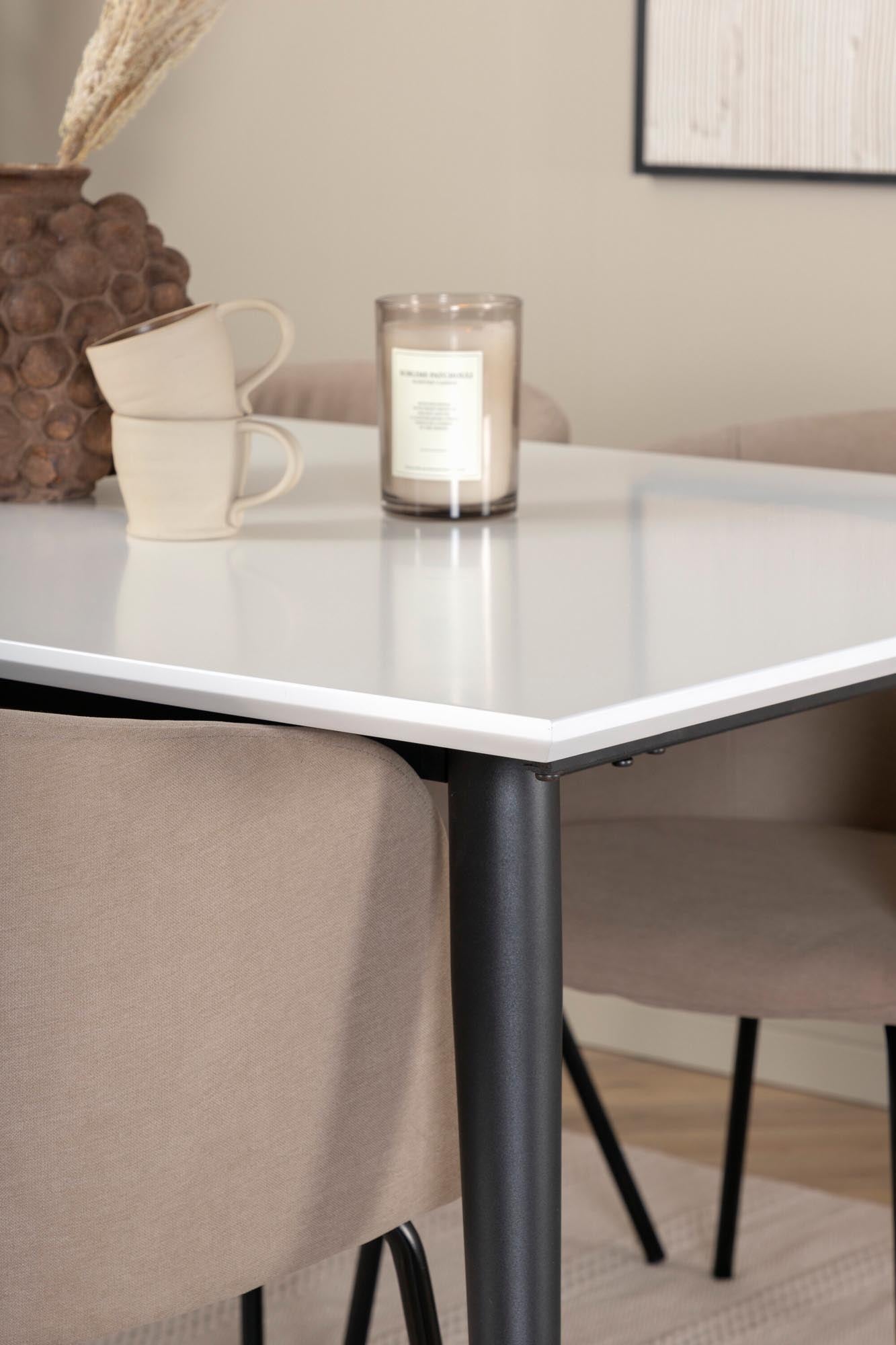 Jimmy Esszimmerset + Berit 150cm/4St. in Beige, Schwarz präsentiert im Onlineshop von KAQTU Design AG. Esszimmerset ist von Venture Home