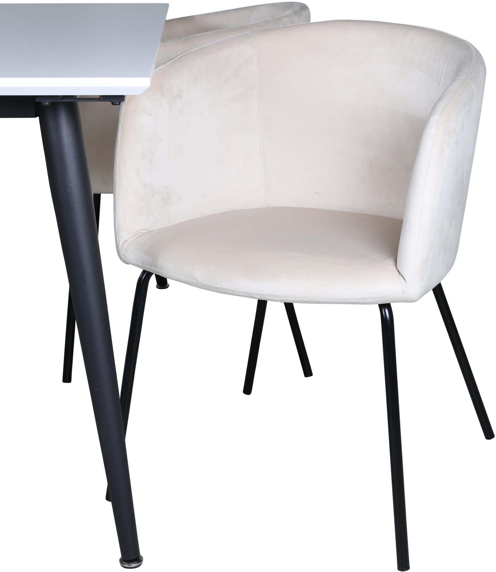 Jimmy Esszimmerset + Berit 150cm/4St. in Beige, Schwarz präsentiert im Onlineshop von KAQTU Design AG. Esszimmerset ist von Venture Home