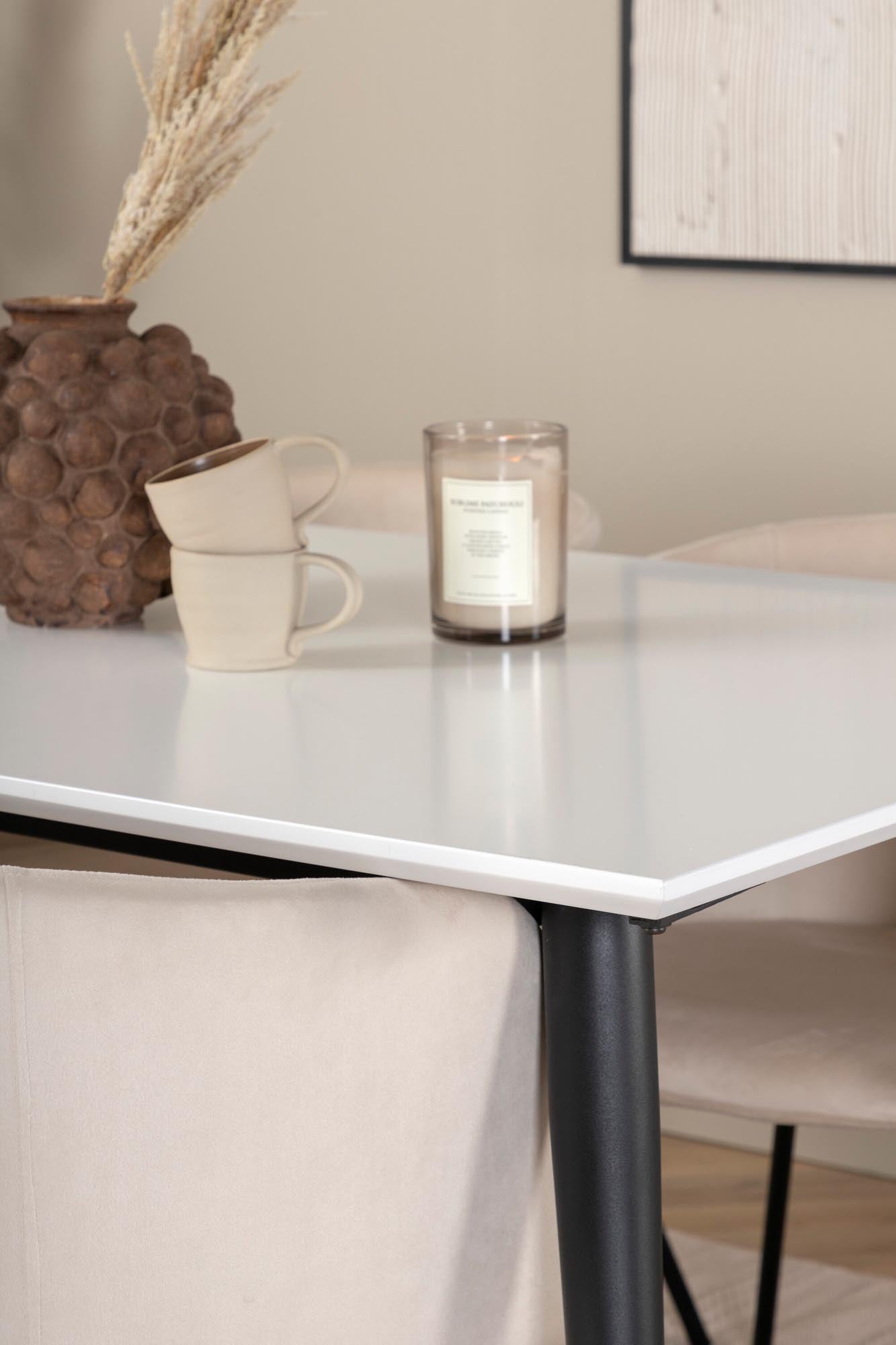 Jimmy Esszimmerset + Berit 150cm/4St. in Beige, Schwarz präsentiert im Onlineshop von KAQTU Design AG. Esszimmerset ist von Venture Home