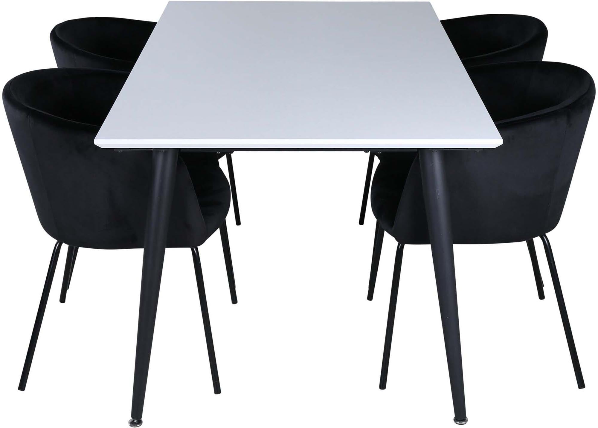 Jimmy Esszimmerset + Berit 150cm/4St. in Schwarz präsentiert im Onlineshop von KAQTU Design AG. Esszimmerset ist von Venture Home