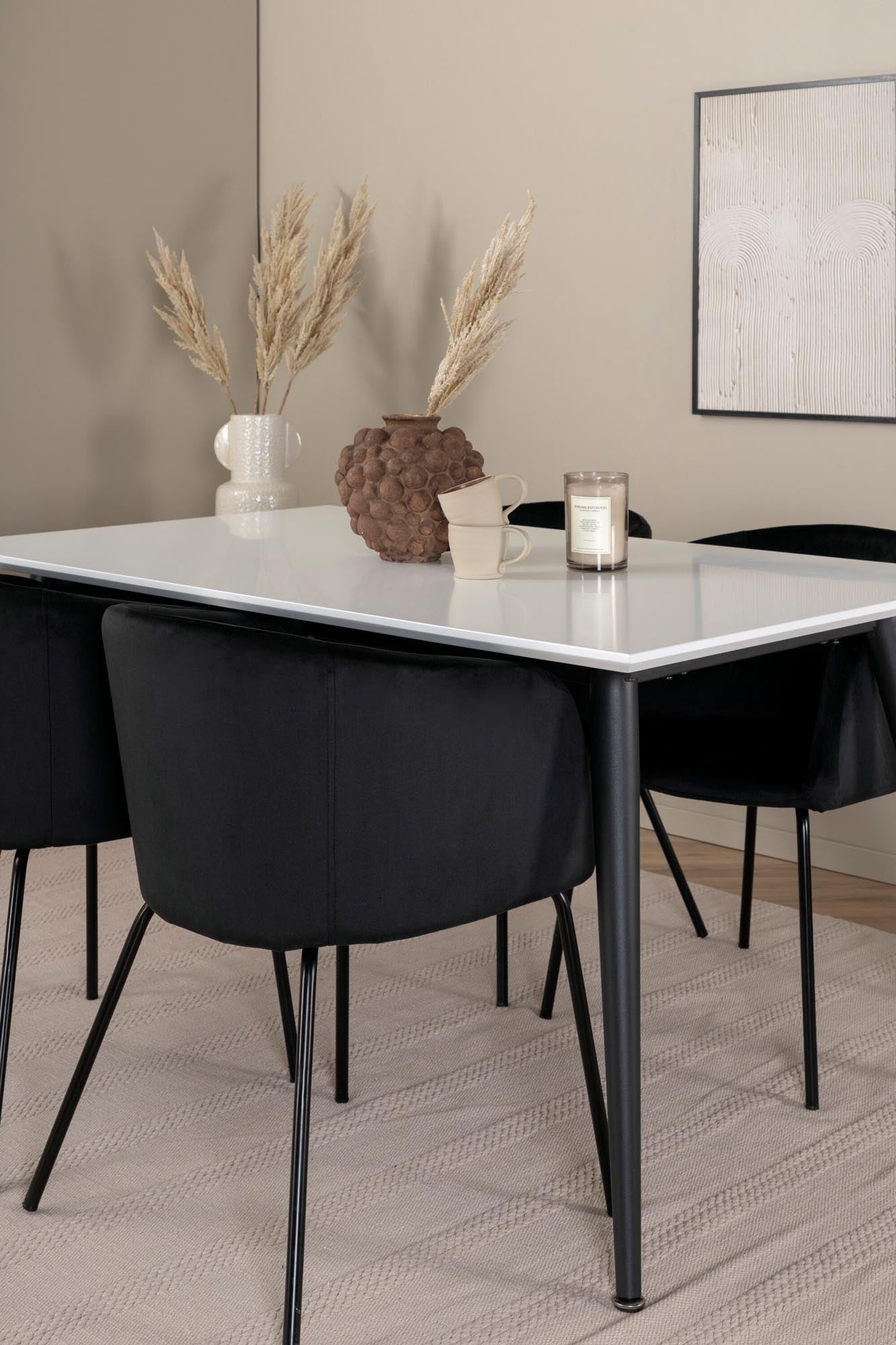 Jimmy Esszimmerset + Berit 150cm/4St. in Schwarz präsentiert im Onlineshop von KAQTU Design AG. Esszimmerset ist von Venture Home