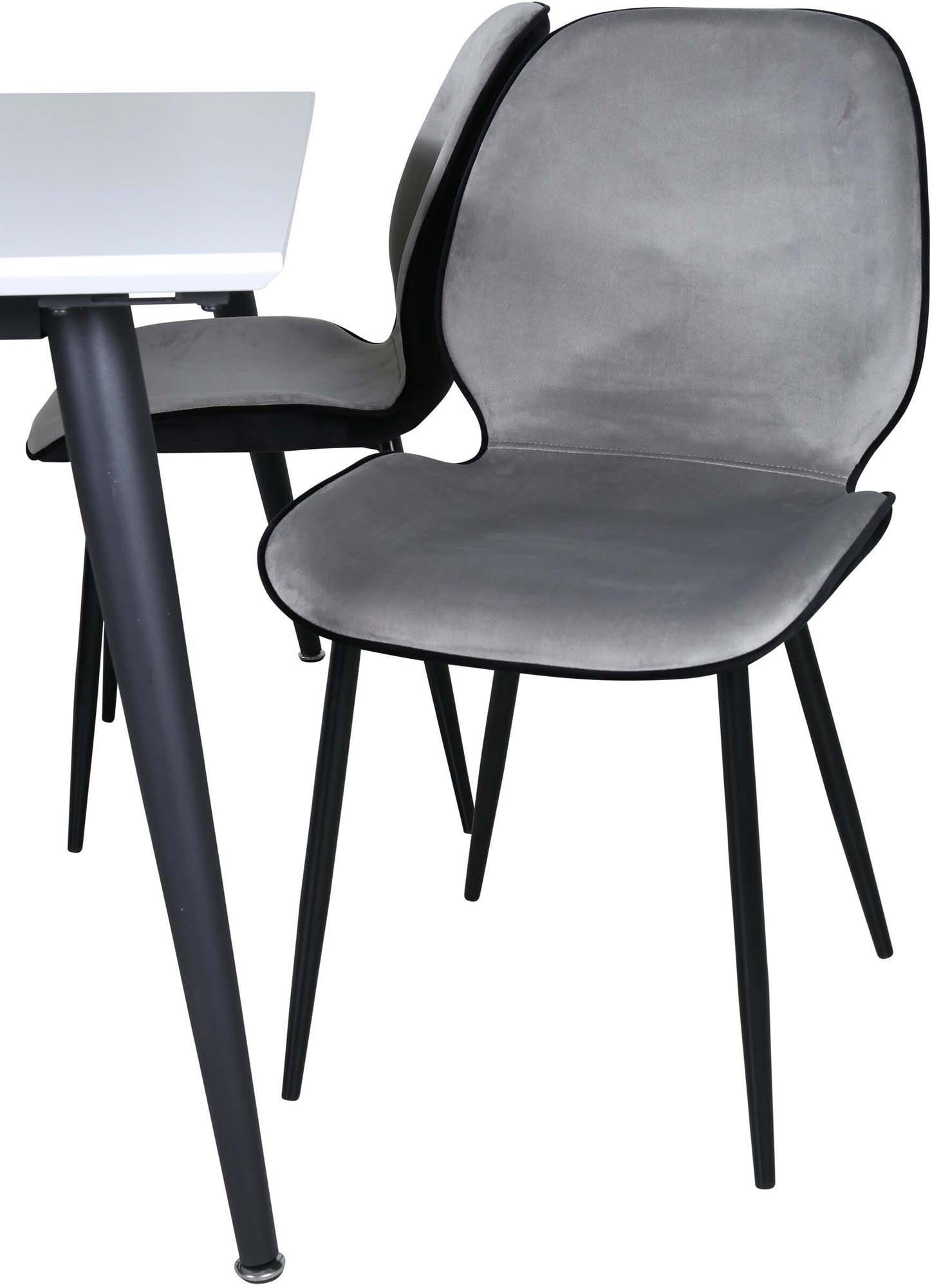 Elegantes Jimmy Esszimmerset mit 4 Emma Stühlen, 150cm Tisch.