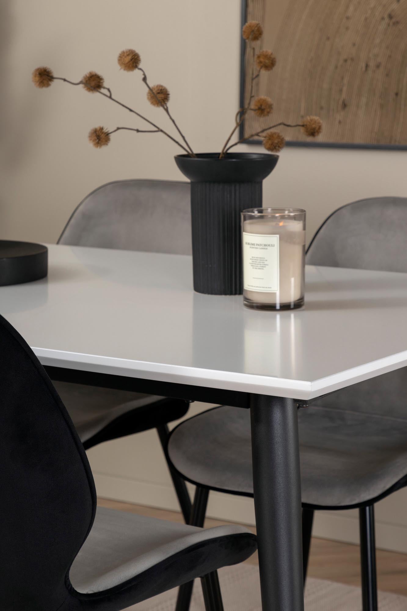 Modernes Jimmy Esszimmerset mit 4 Emma Stühlen, 150cm Tisch.