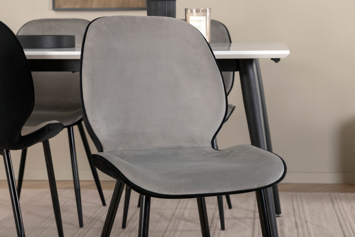 Jimmy Esszimmerset + Emma 150cm/4St. in Schwarzgrau präsentiert im Onlineshop von KAQTU Design AG. Esszimmerset ist von Venture Home