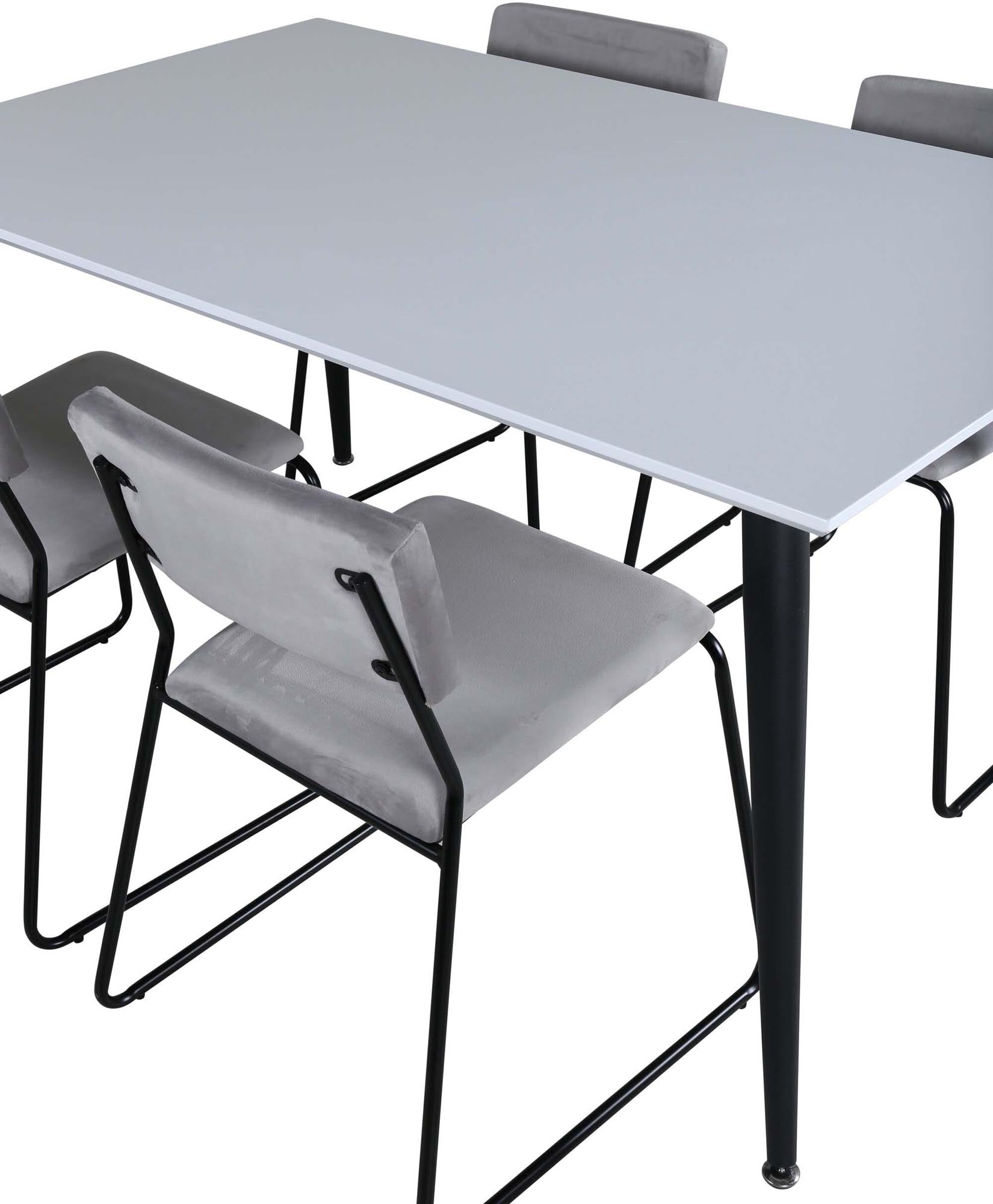 Jimmy Esszimmerset + Kenth 150cm/4St. in Schwarz / Hellgrau präsentiert im Onlineshop von KAQTU Design AG. Esszimmerset ist von Venture Home