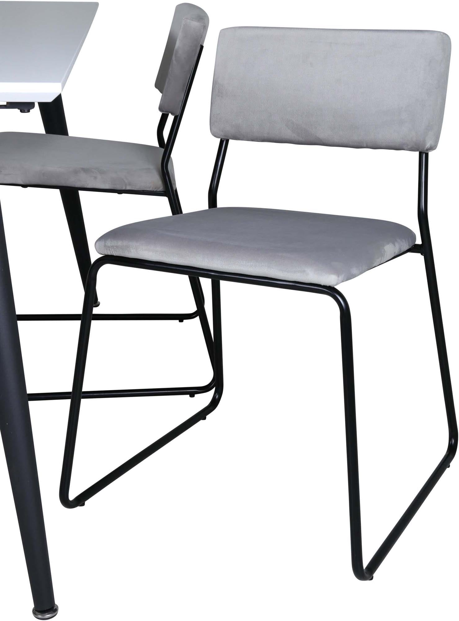 Jimmy Esszimmerset + Kenth 150cm/4St. in Schwarz / Hellgrau präsentiert im Onlineshop von KAQTU Design AG. Esszimmerset ist von Venture Home