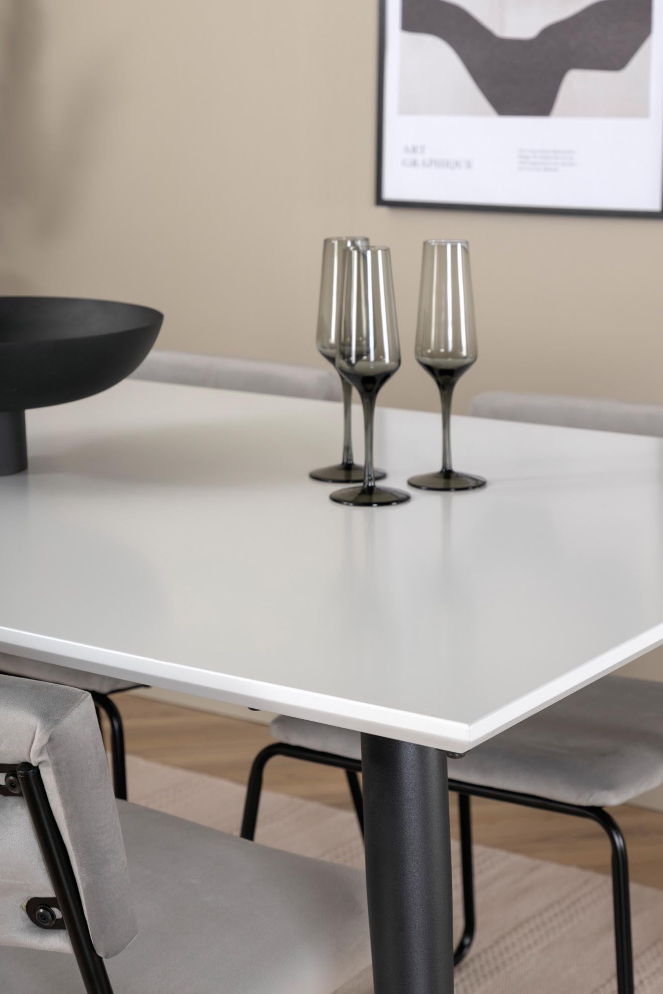 Jimmy Esszimmerset + Kenth 150cm/4St. in Schwarz / Hellgrau präsentiert im Onlineshop von KAQTU Design AG. Esszimmerset ist von Venture Home